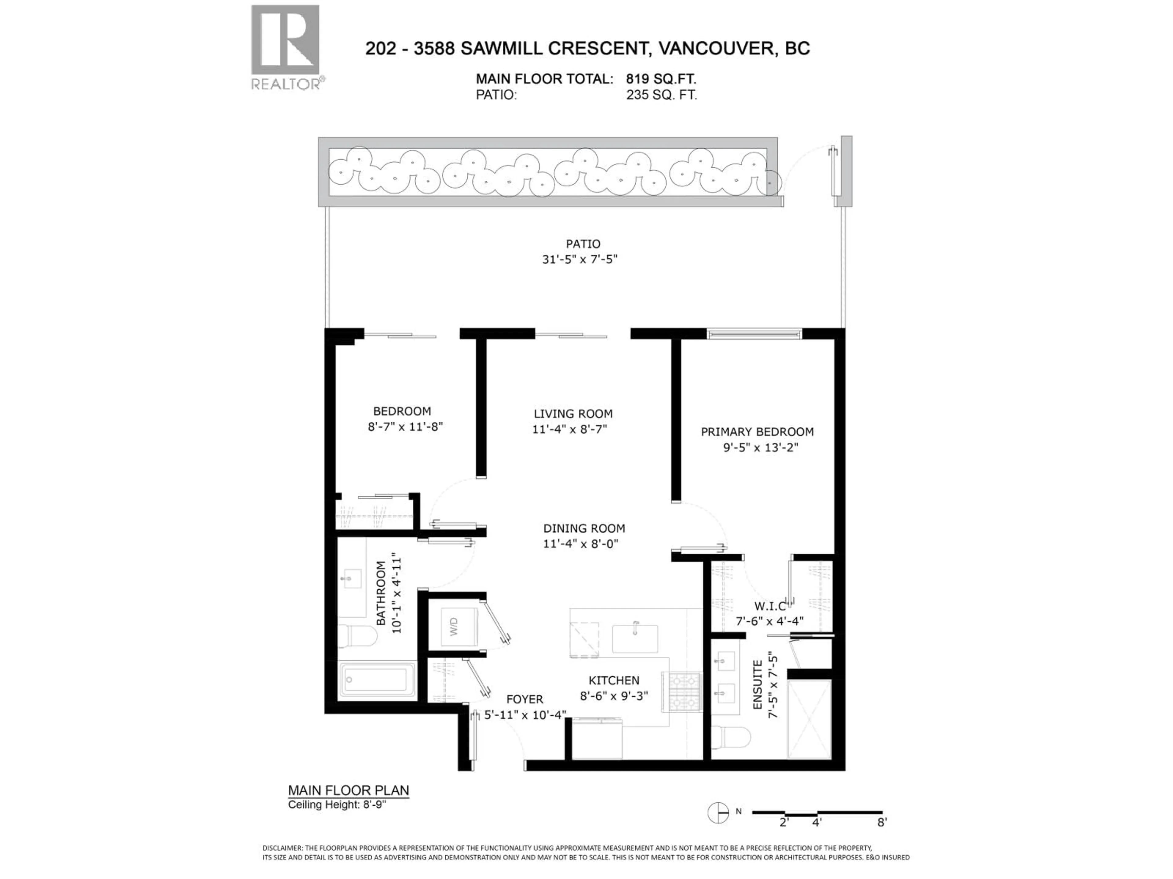 Floor plan for 202 - 3588 SAWMILL CRESCENT, Vancouver British Columbia V5S0H5