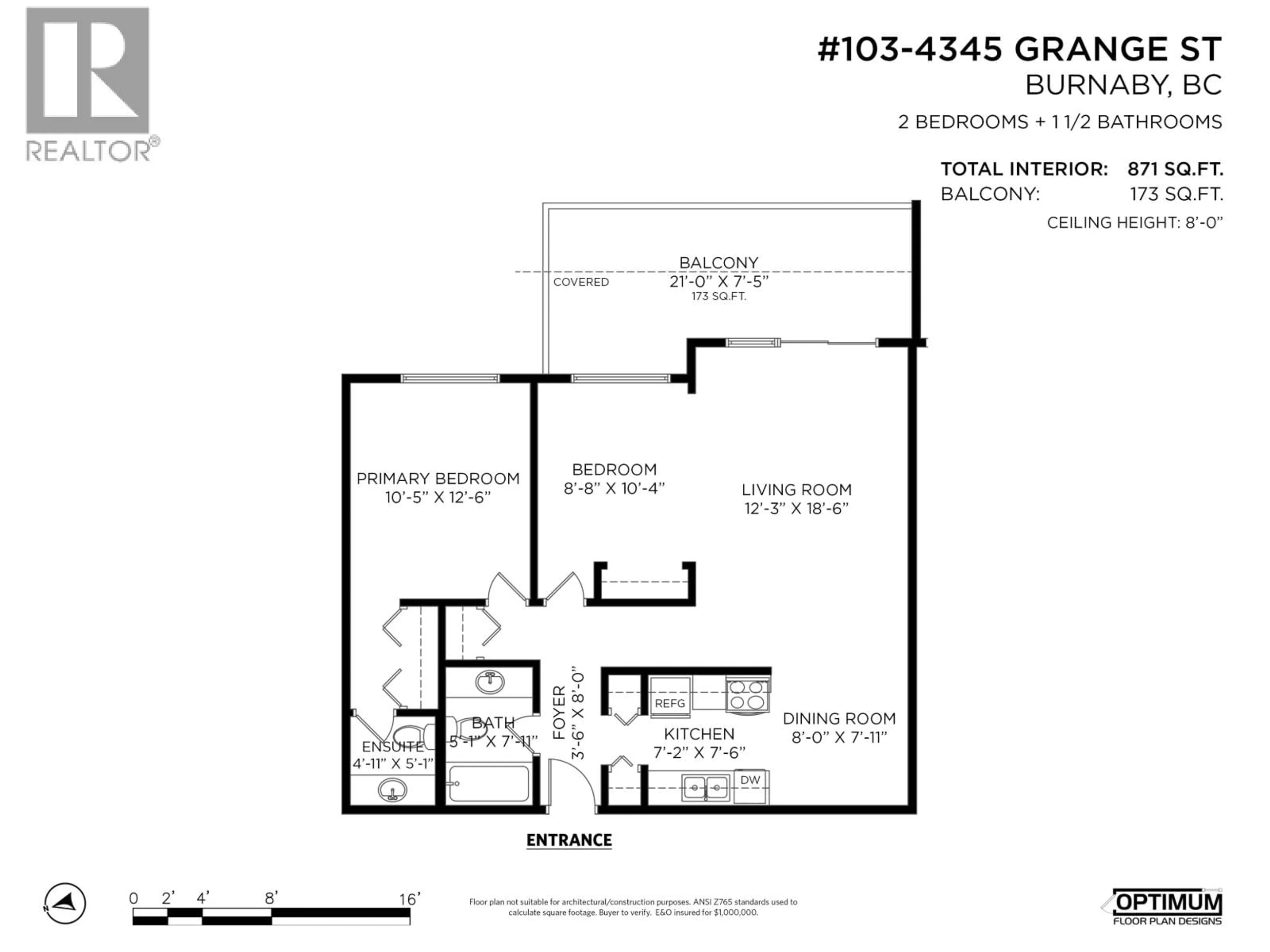 Floor plan for 103 - 4345 GRANGE STREET, Burnaby British Columbia V5H1P4