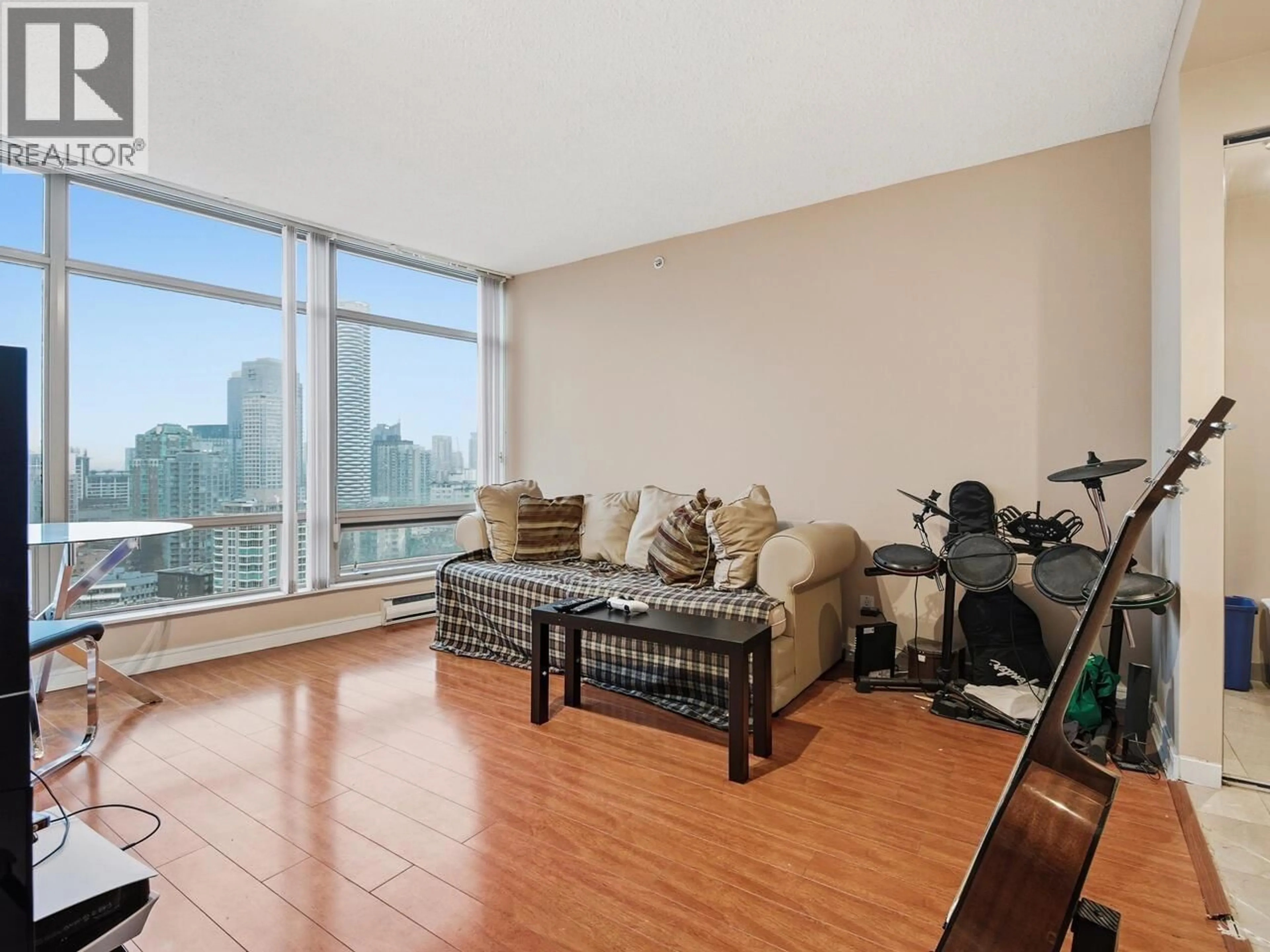 Living room with furniture, wood/laminate floor for 2101 - 1200 ALBERNI STREET, Vancouver British Columbia V6E1A6