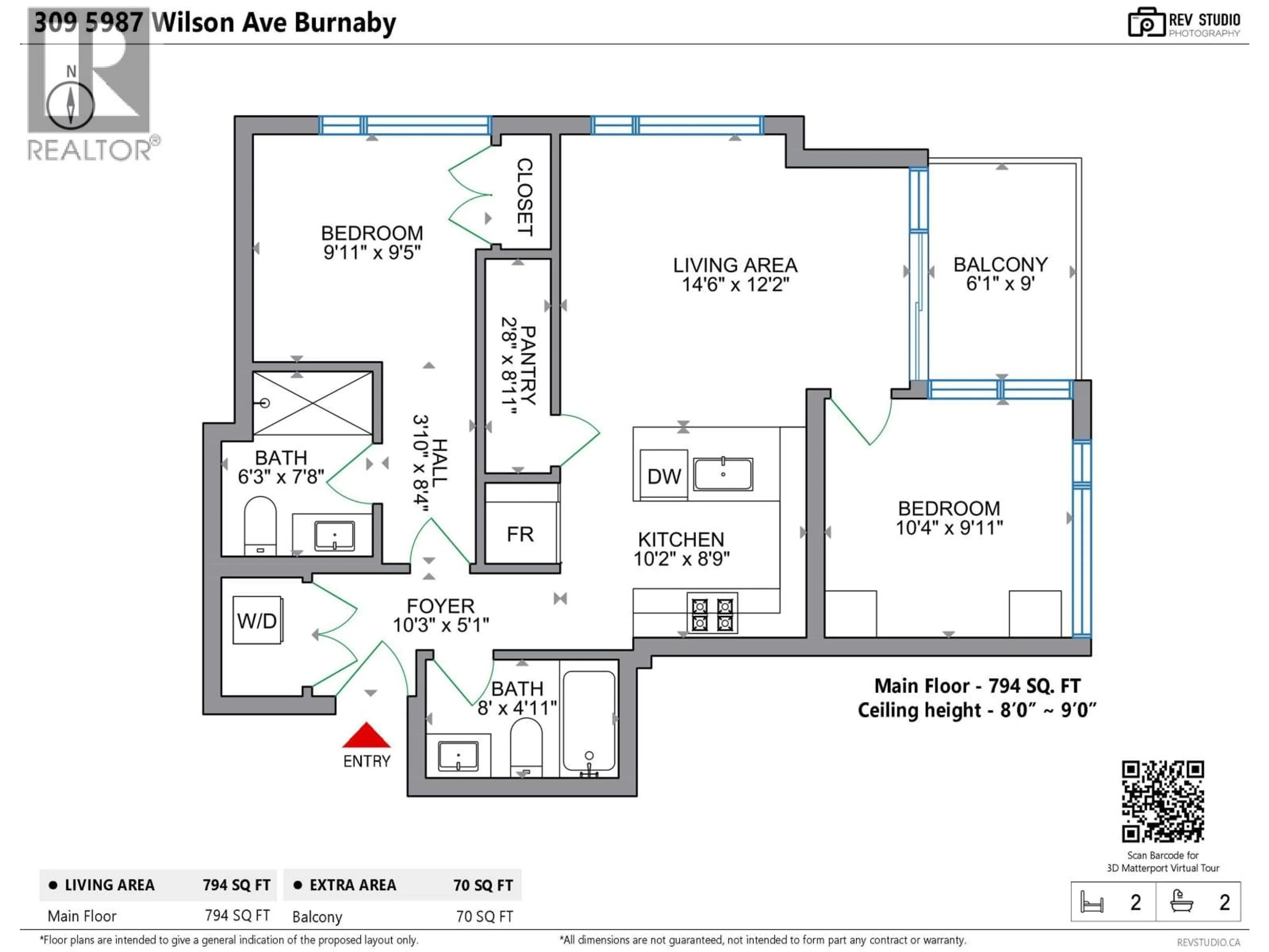 Floor plan for 309 - 5987 WILSON AVENUE, Burnaby British Columbia V5H0L7