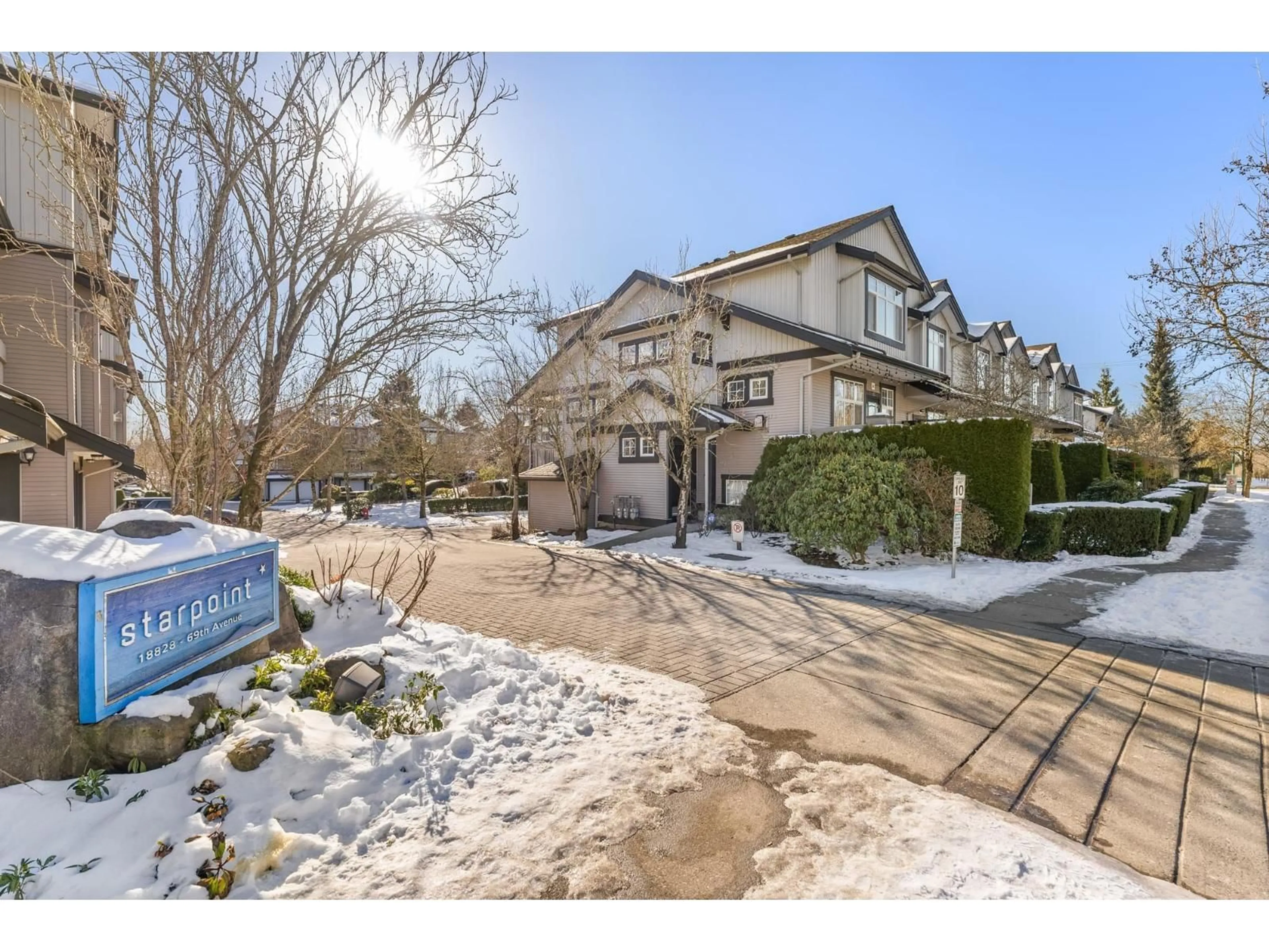 A pic from outside/outdoor area/front of a property/back of a property/a pic from drone, street for 17 - 18828 69 AVENUE, Surrey British Columbia V4N5L1