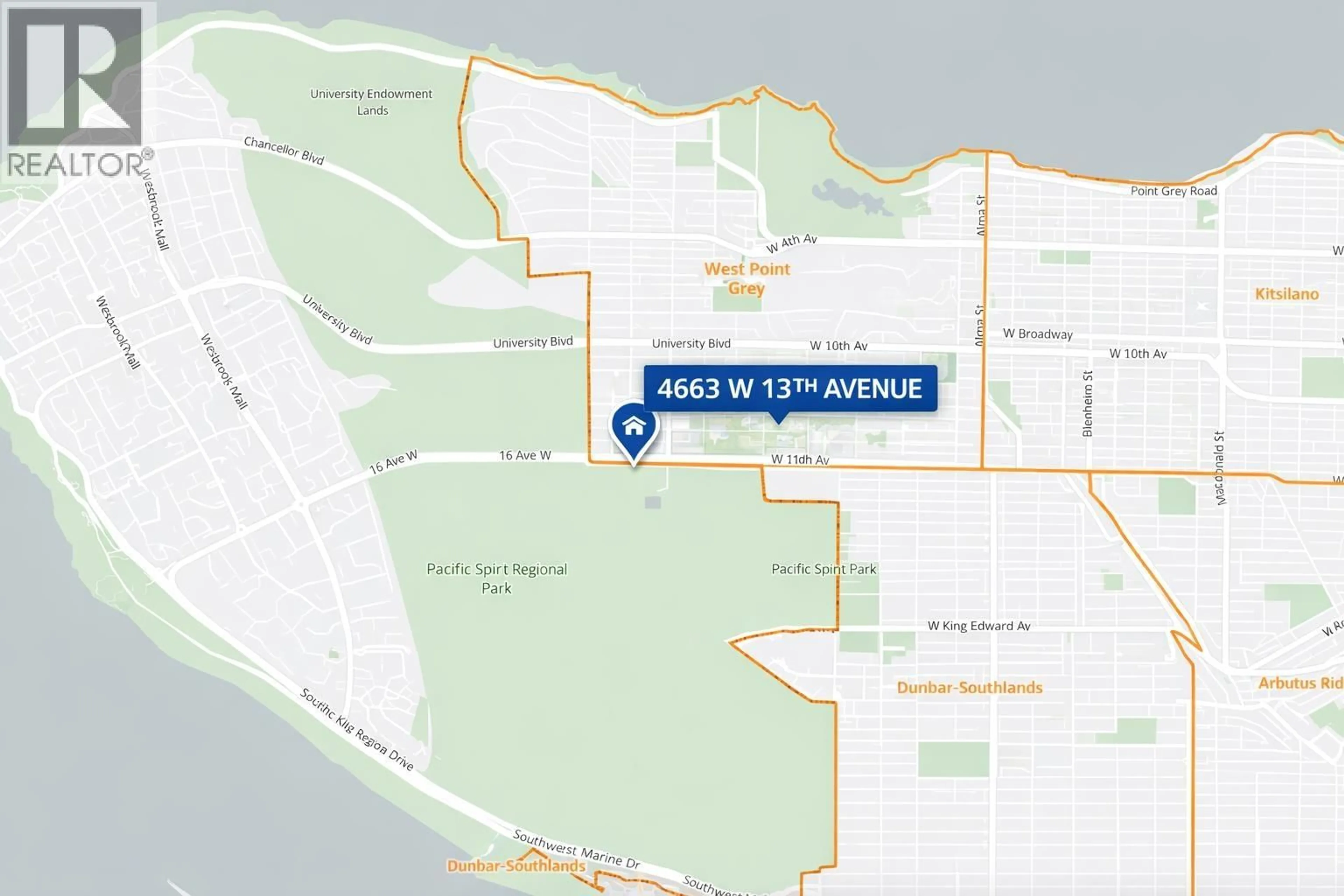 Picture of a map for 4663 13TH AVENUE, Vancouver British Columbia V6R2V6