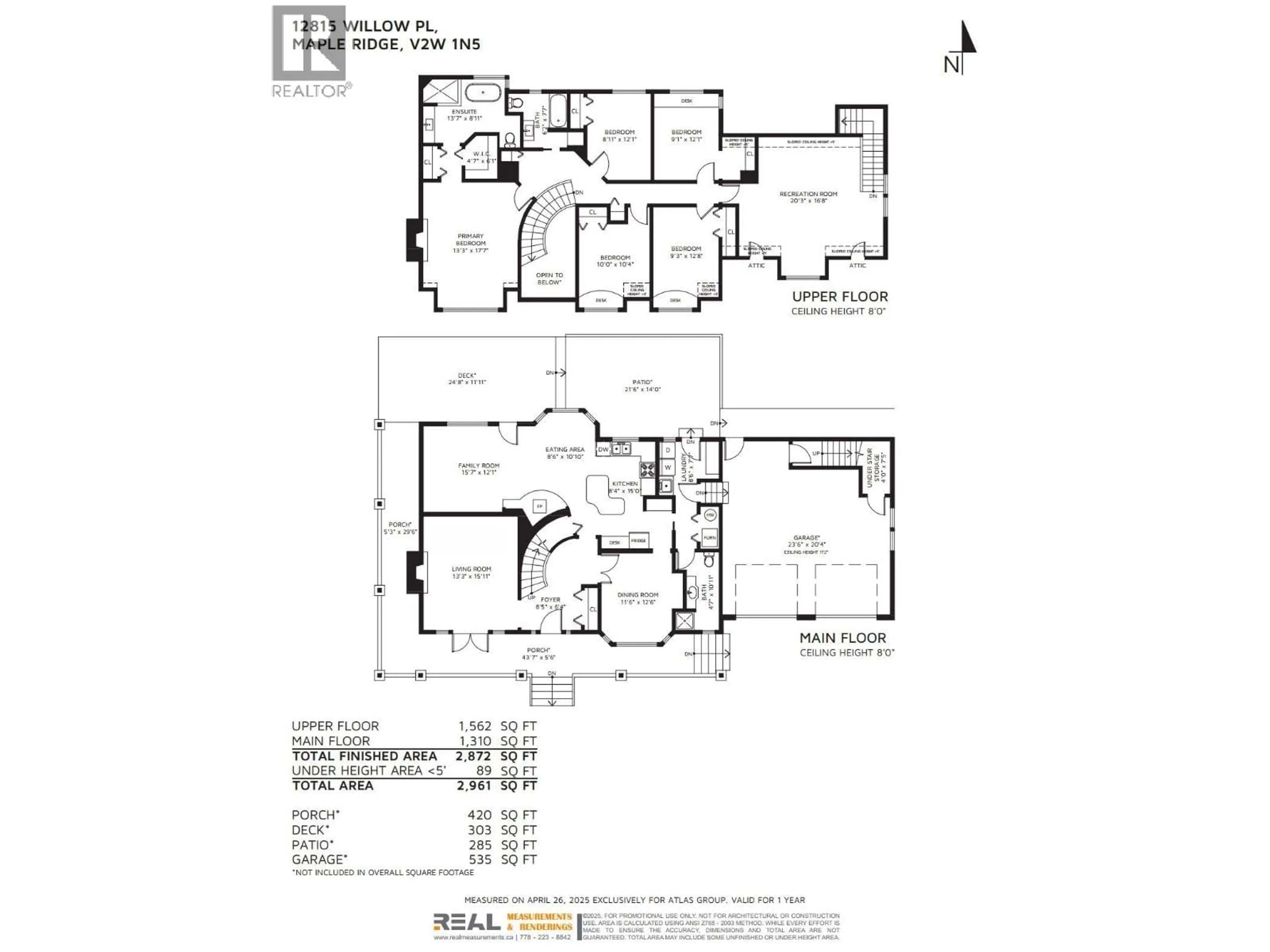 Floor plan for 12815 WILLOW PLACE, Maple Ridge British Columbia V2W1N5