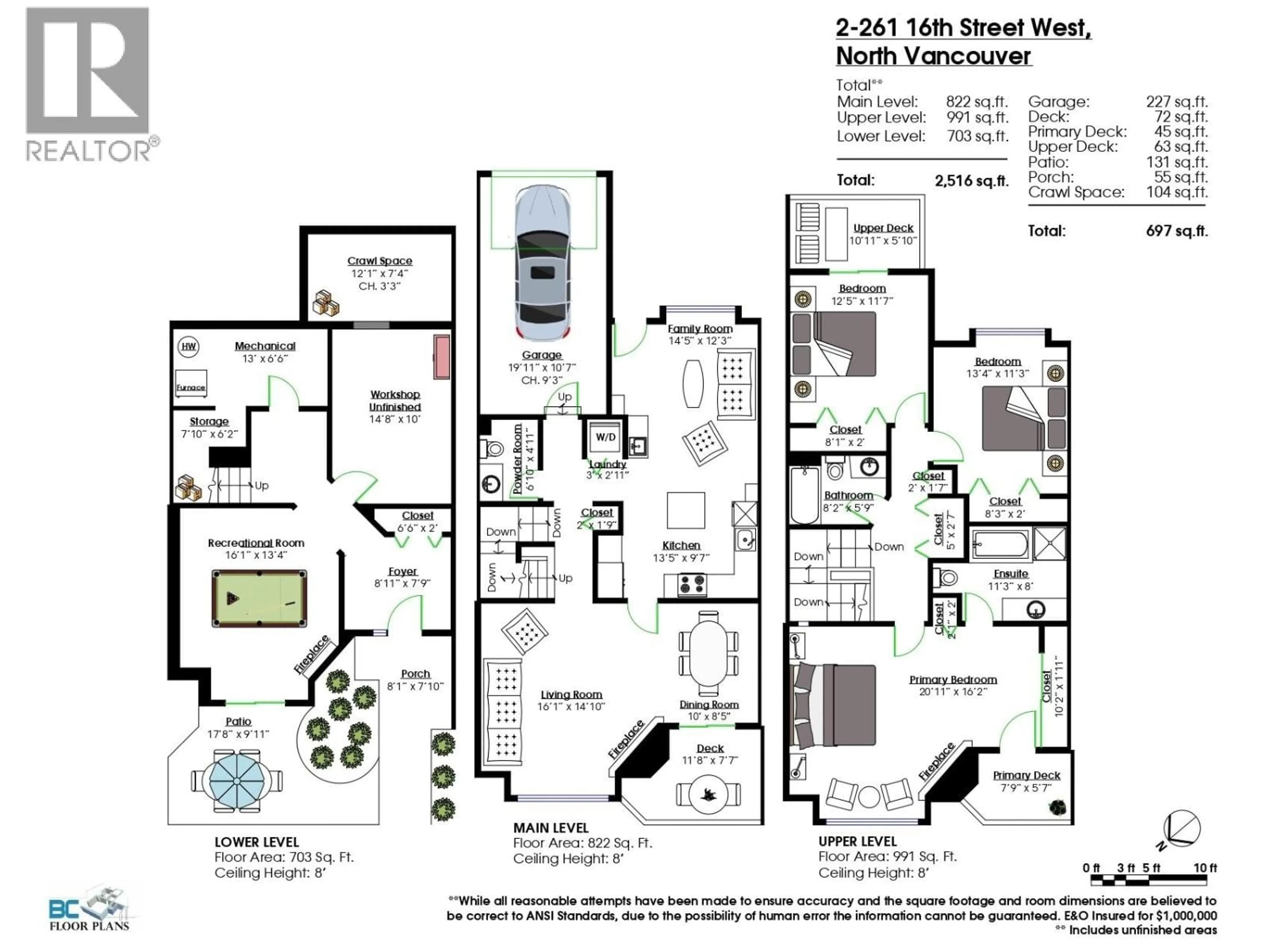 Floor plan for 2 - 261 16TH STREET, North Vancouver British Columbia V7M1T7