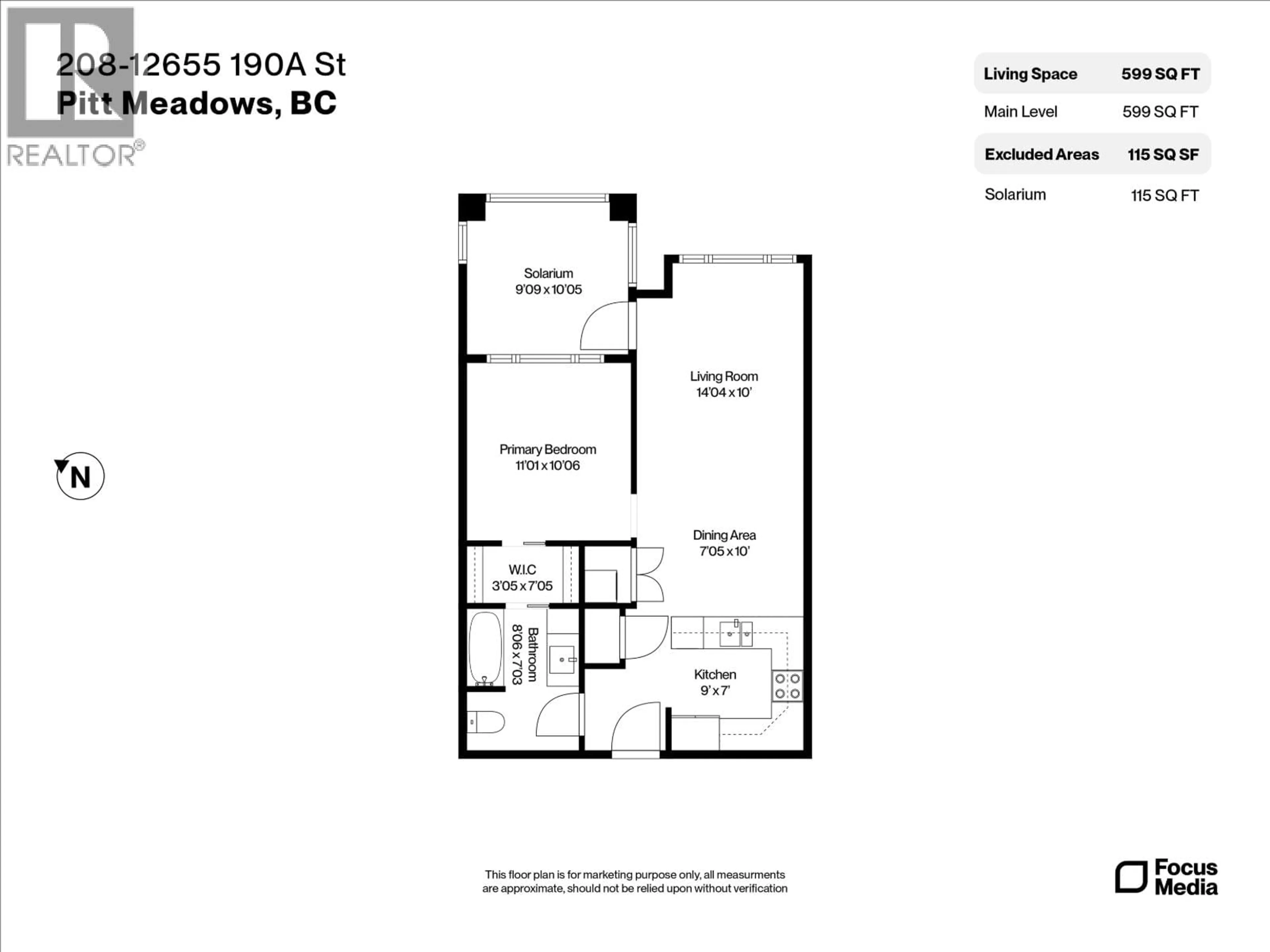 Floor plan for 208 - 12655 190A STREET, Pitt Meadows British Columbia V3Y0E9