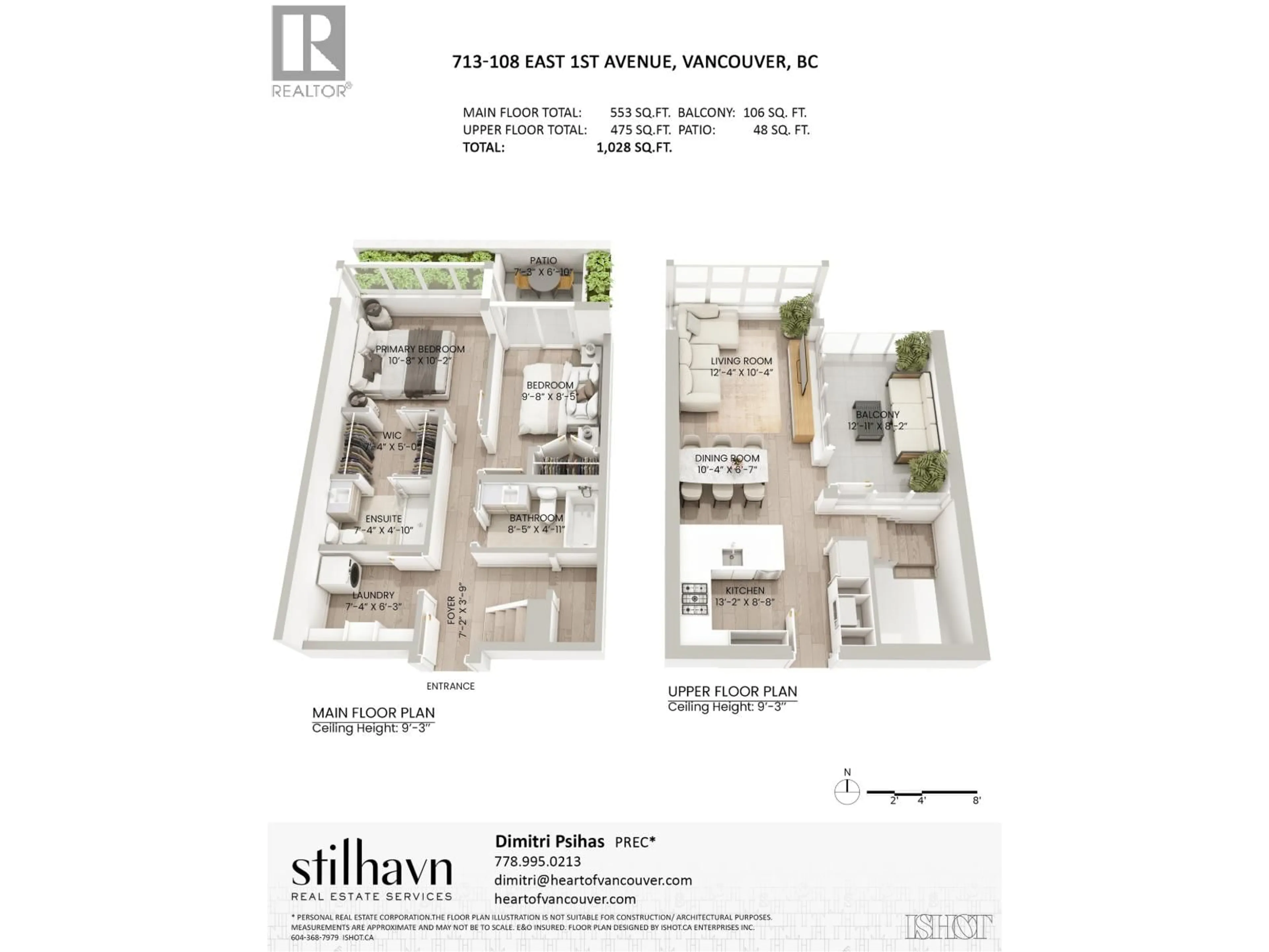Floor plan for 713 - 108 1ST AVENUE, Vancouver British Columbia V5T0E4