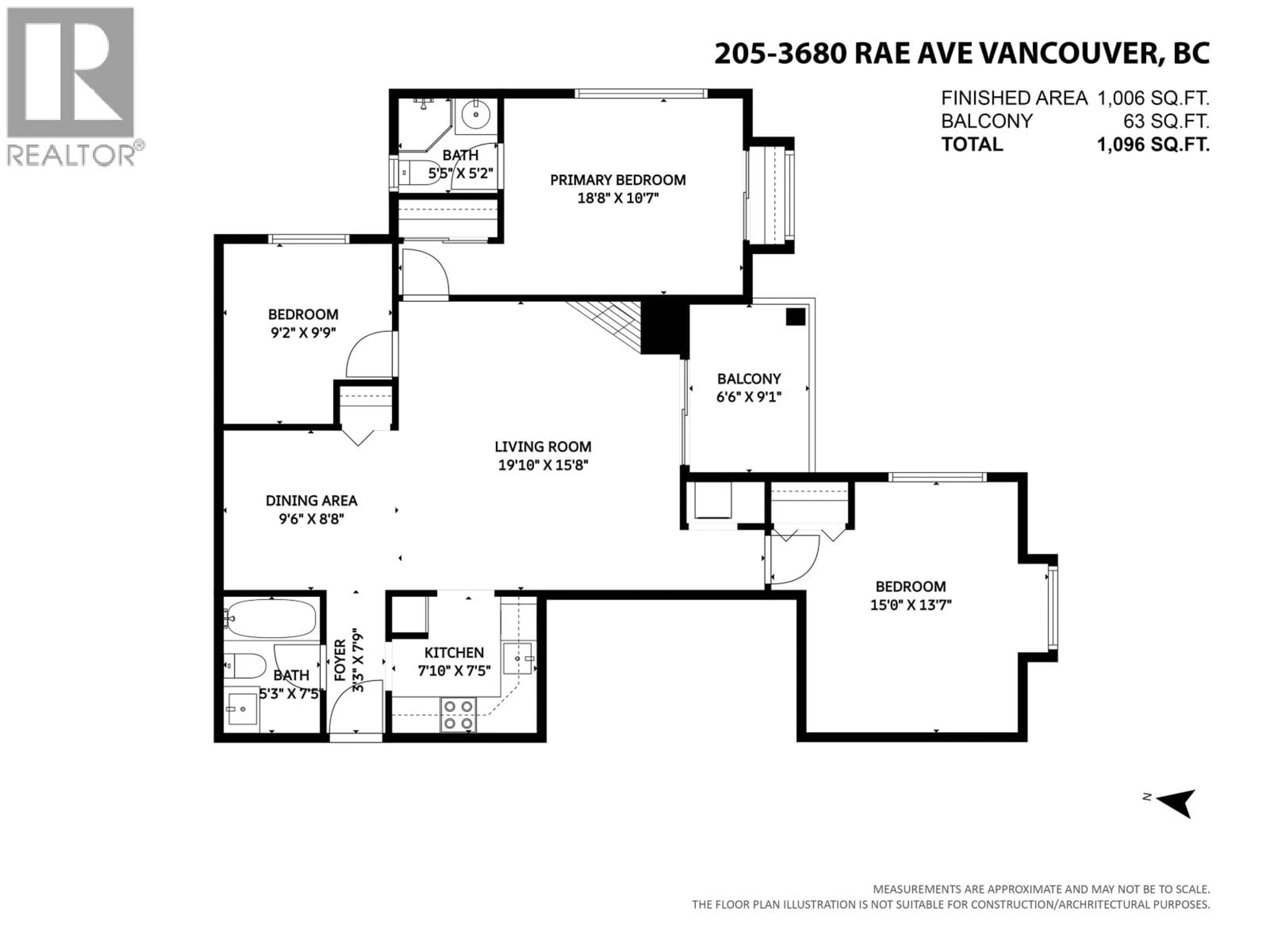 Floor plan for 201 - 3680 RAE AVENUE, Vancouver British Columbia V5R2P5