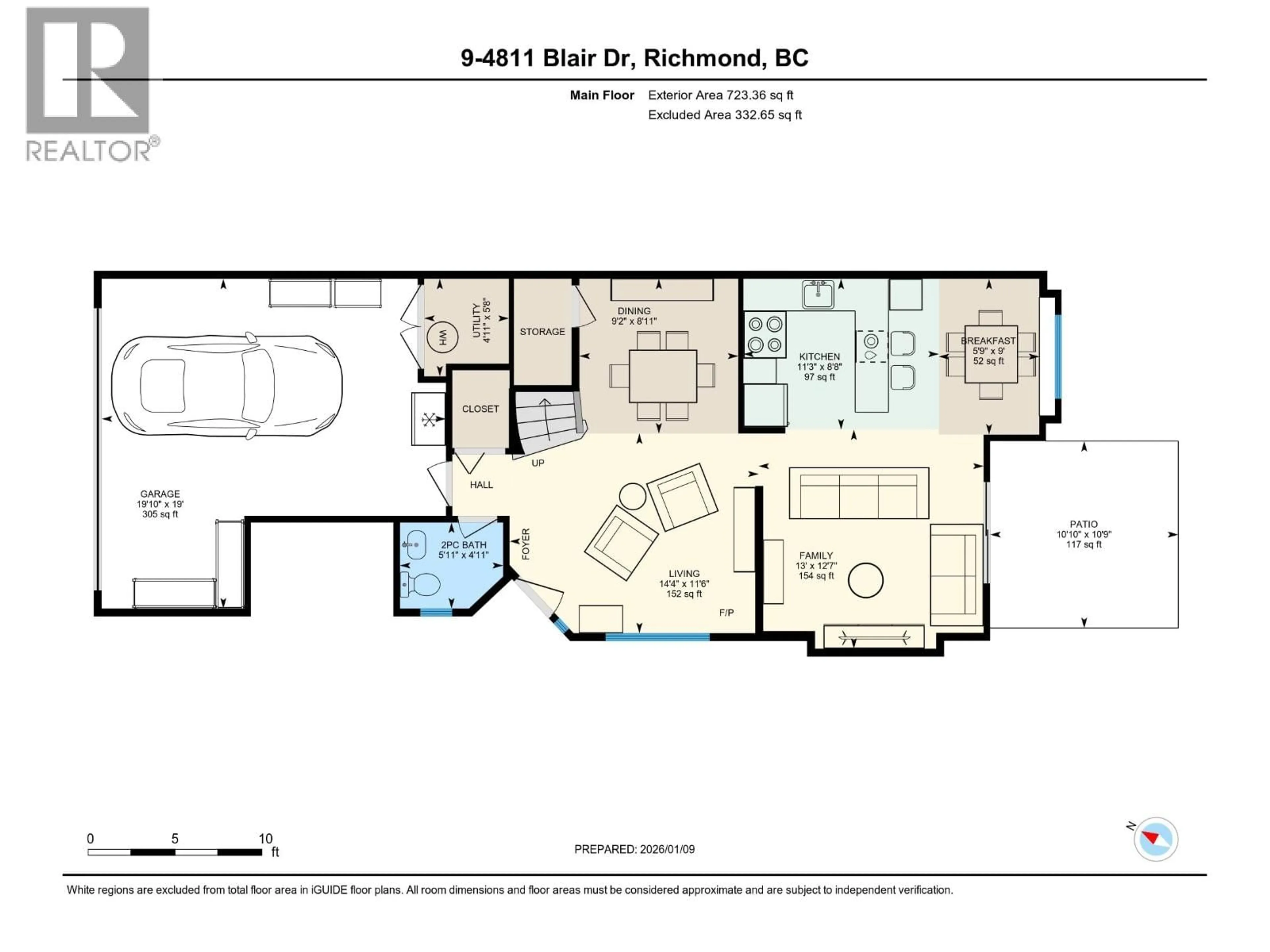 Floor plan for 9 - 4811 BLAIR DRIVE, Richmond British Columbia V6X4E3