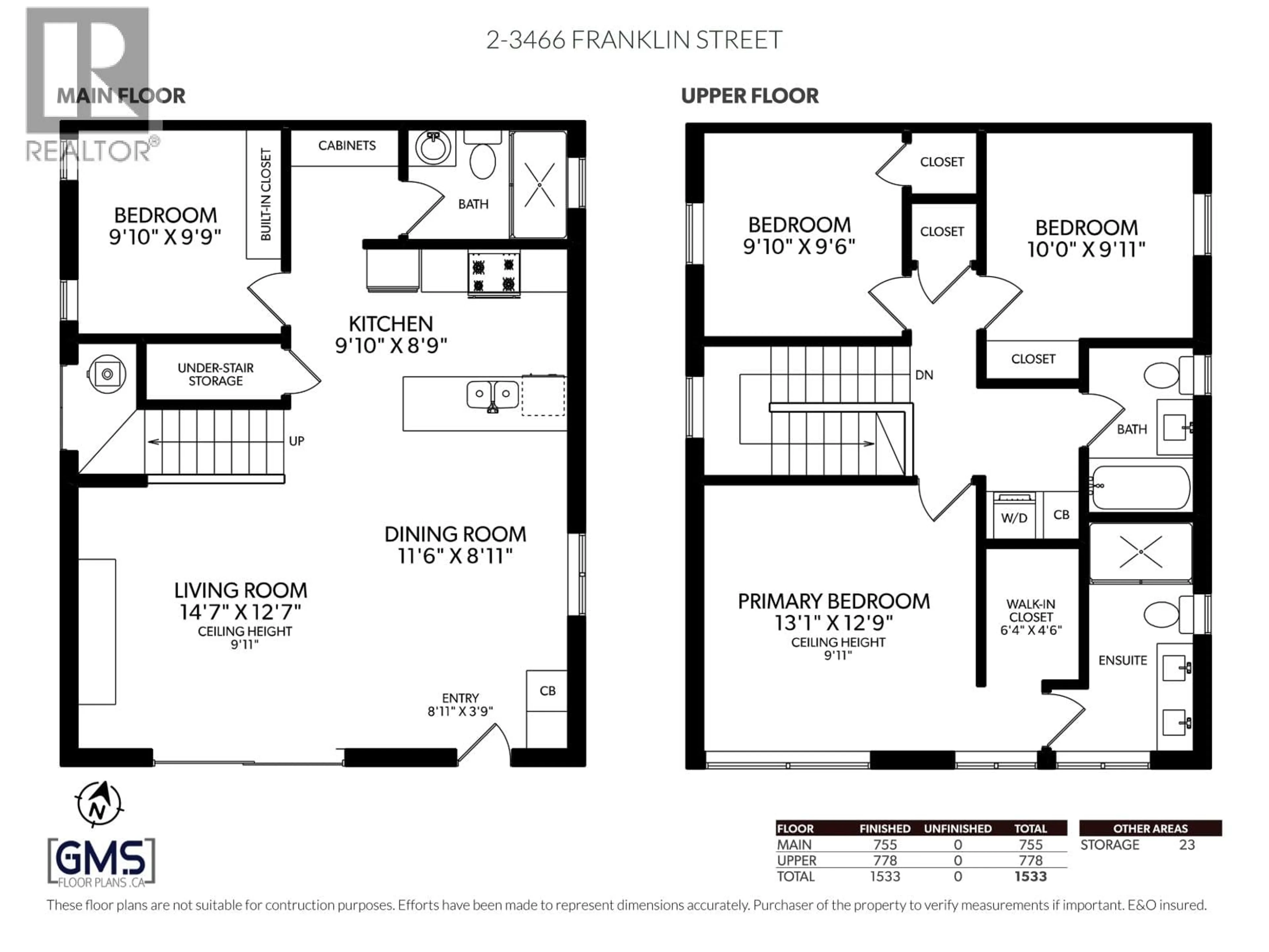 Floor plan for 2 - 3466 FRANKLIN STREET, Vancouver British Columbia V5K1Y3
