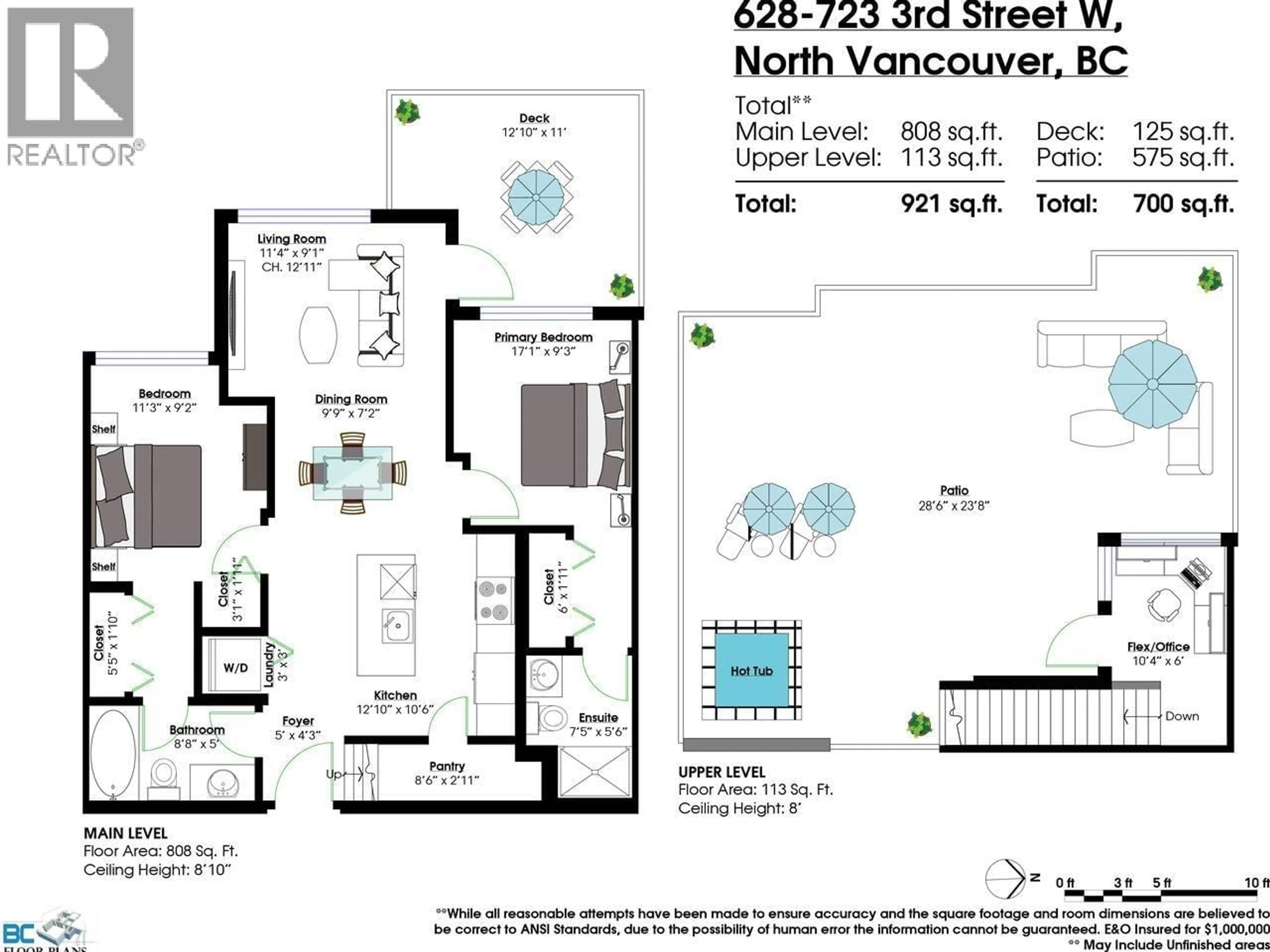 Floor plan for 628 - 723 3RD STREET, North Vancouver British Columbia V7M0E4