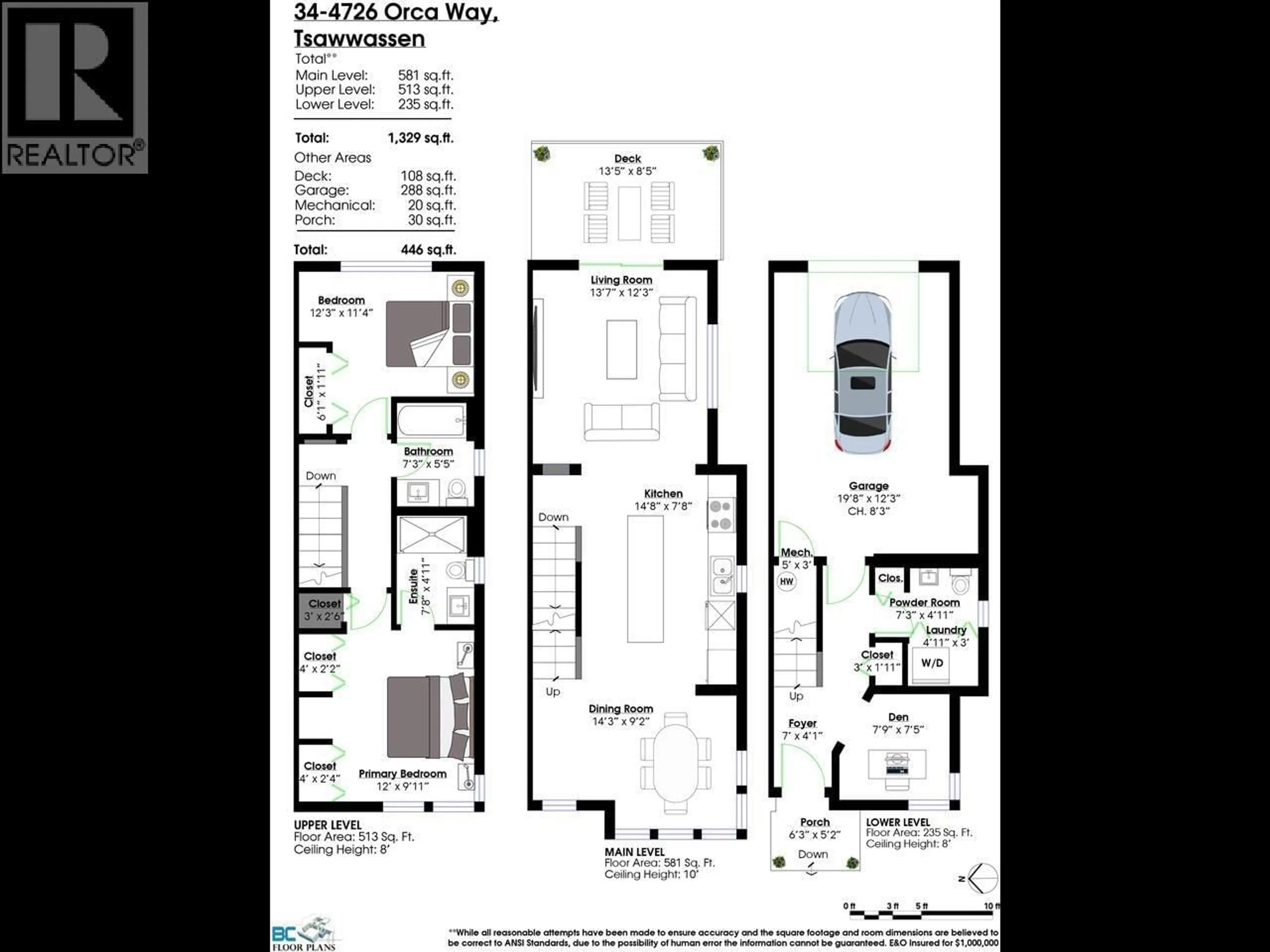 Floor plan for 34 - 4726 ORCA WAY, Tsawwassen British Columbia V4M0E7