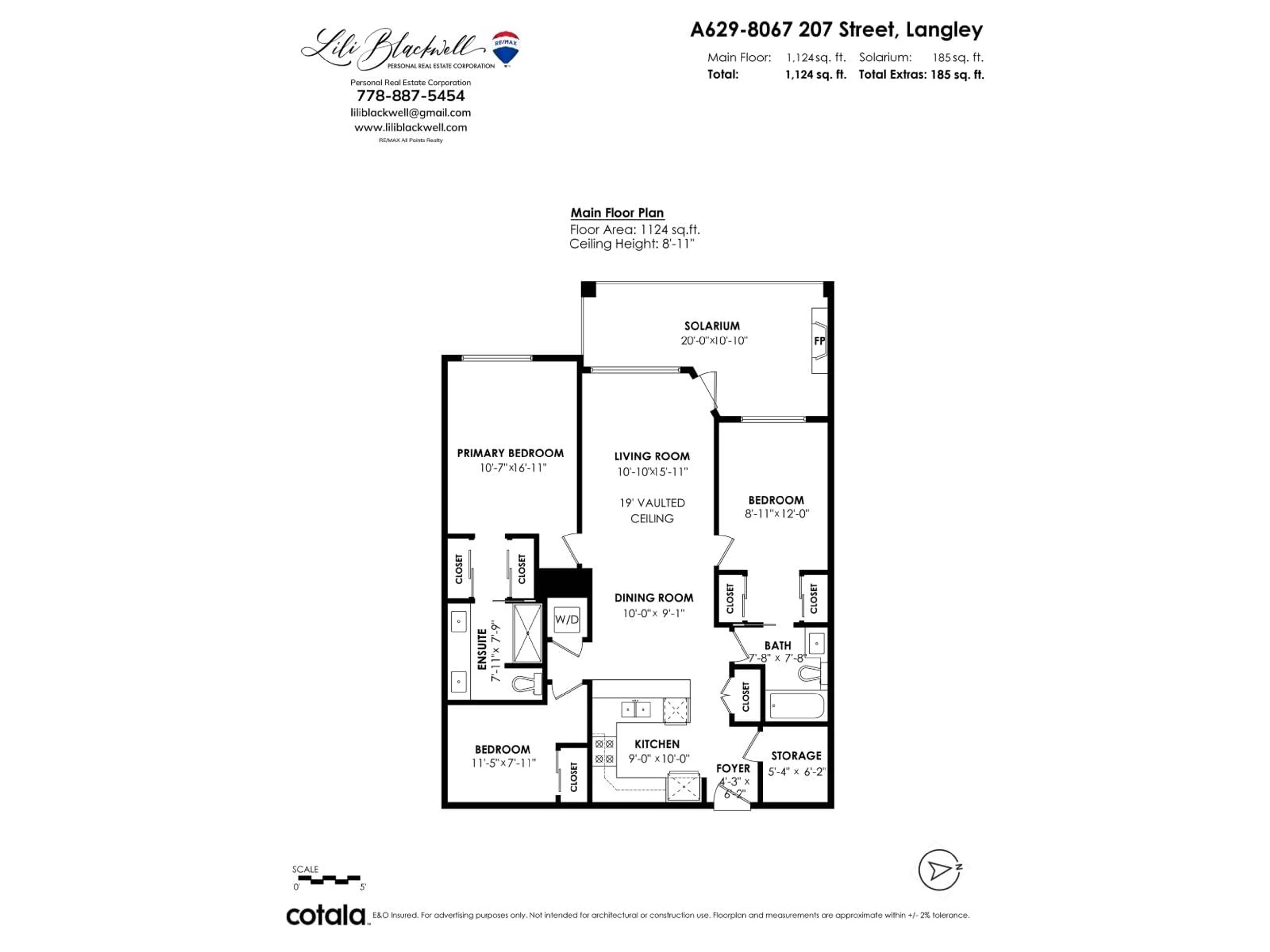 Floor plan for 629 - 8067 207 STREET, Langley British Columbia V2Y0P1