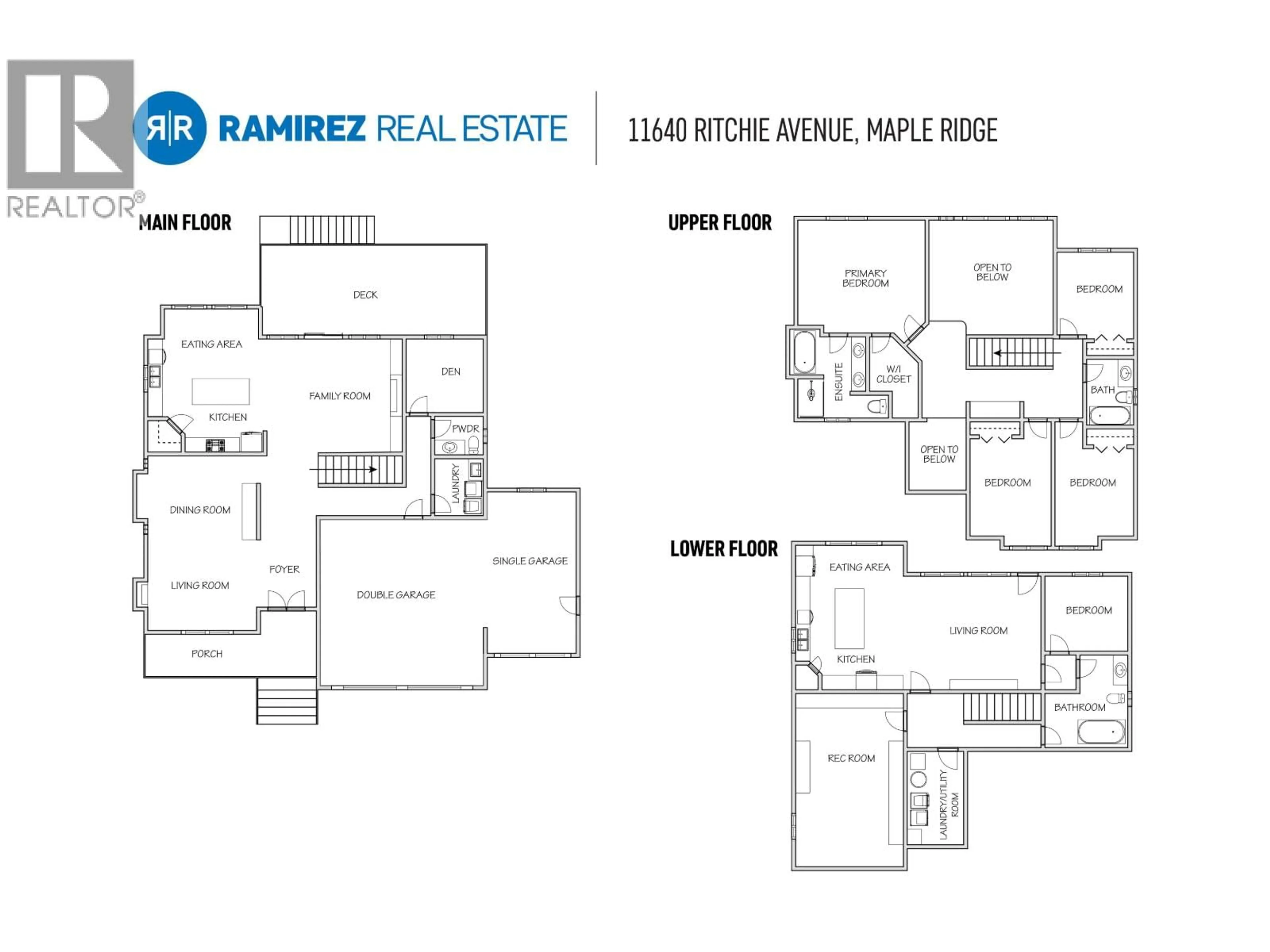 Floor plan for 11640 RITCHIE AVENUE, Maple Ridge British Columbia V2X6E7
