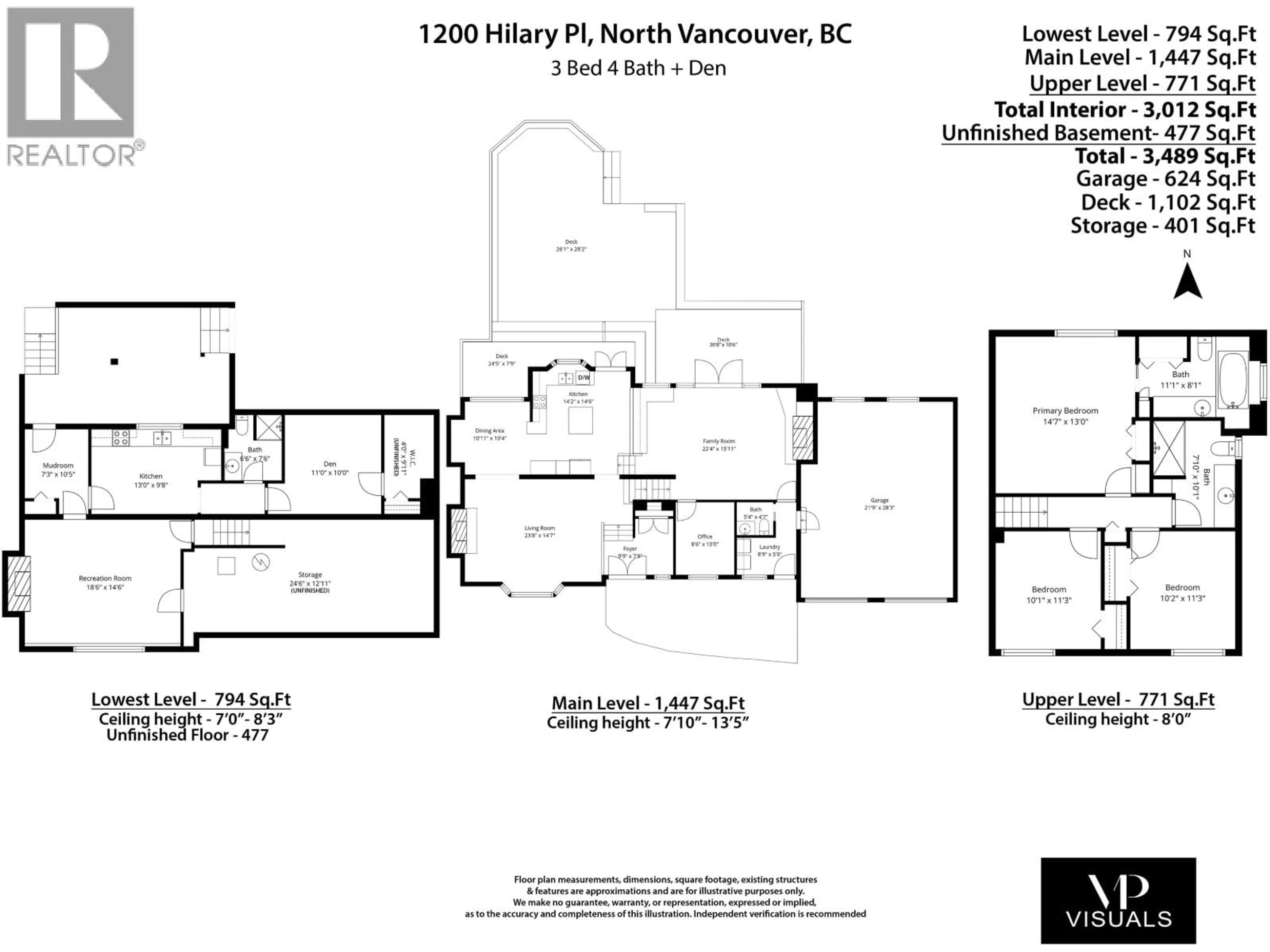 Floor plan for 1200 HILARY PLACE, North Vancouver British Columbia V7J3N6