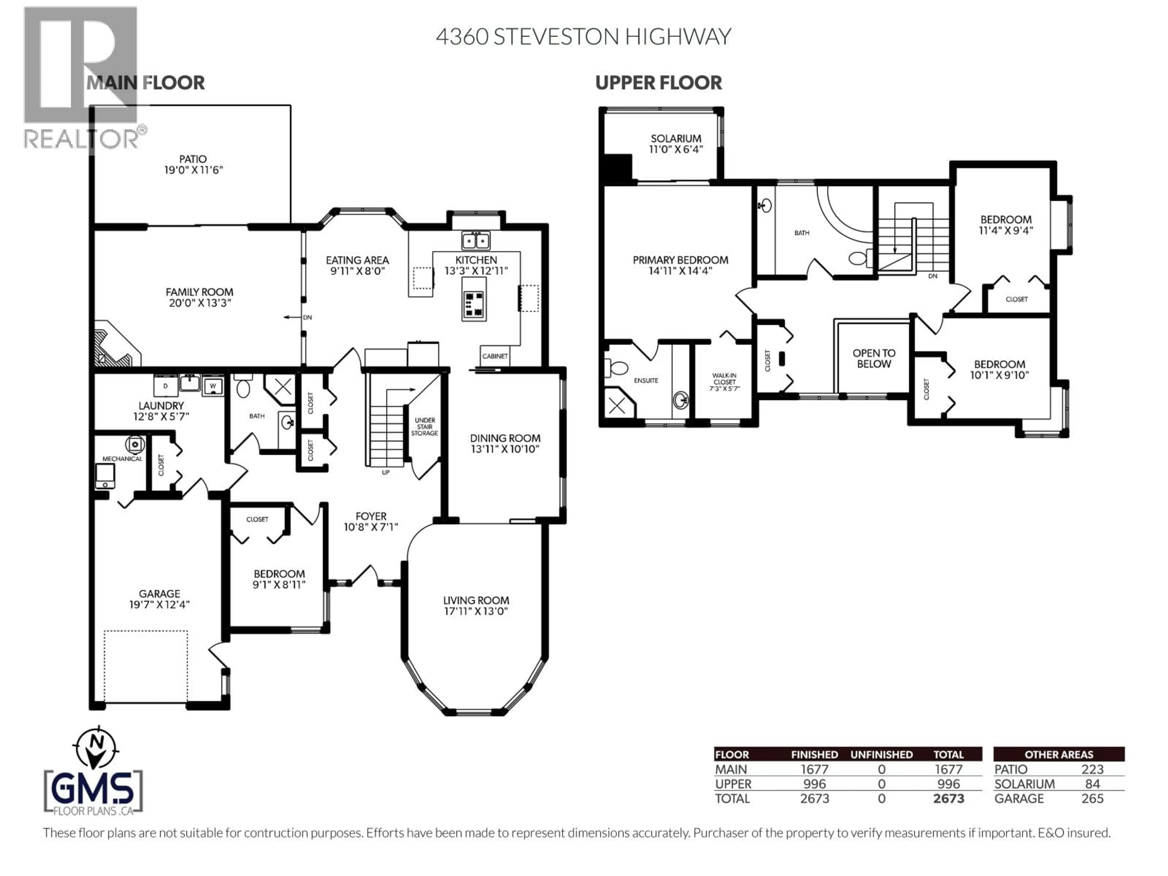 Floor plan for 4360 STEVESTON HIGHWAY, Richmond British Columbia V7E2K3
