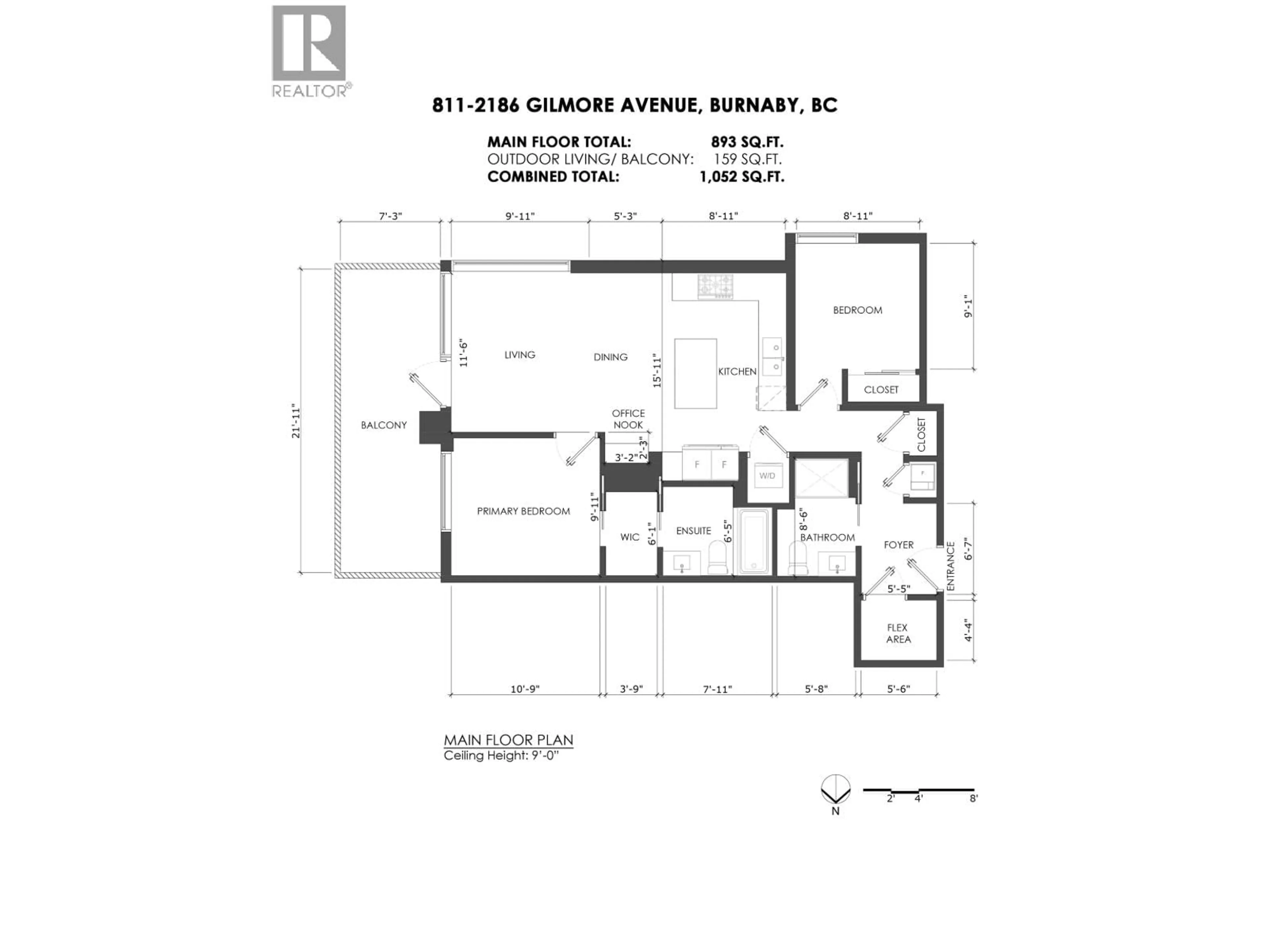 Floor plan for 811 - 2186 GILMORE AVENUE, Burnaby British Columbia V5C0N7