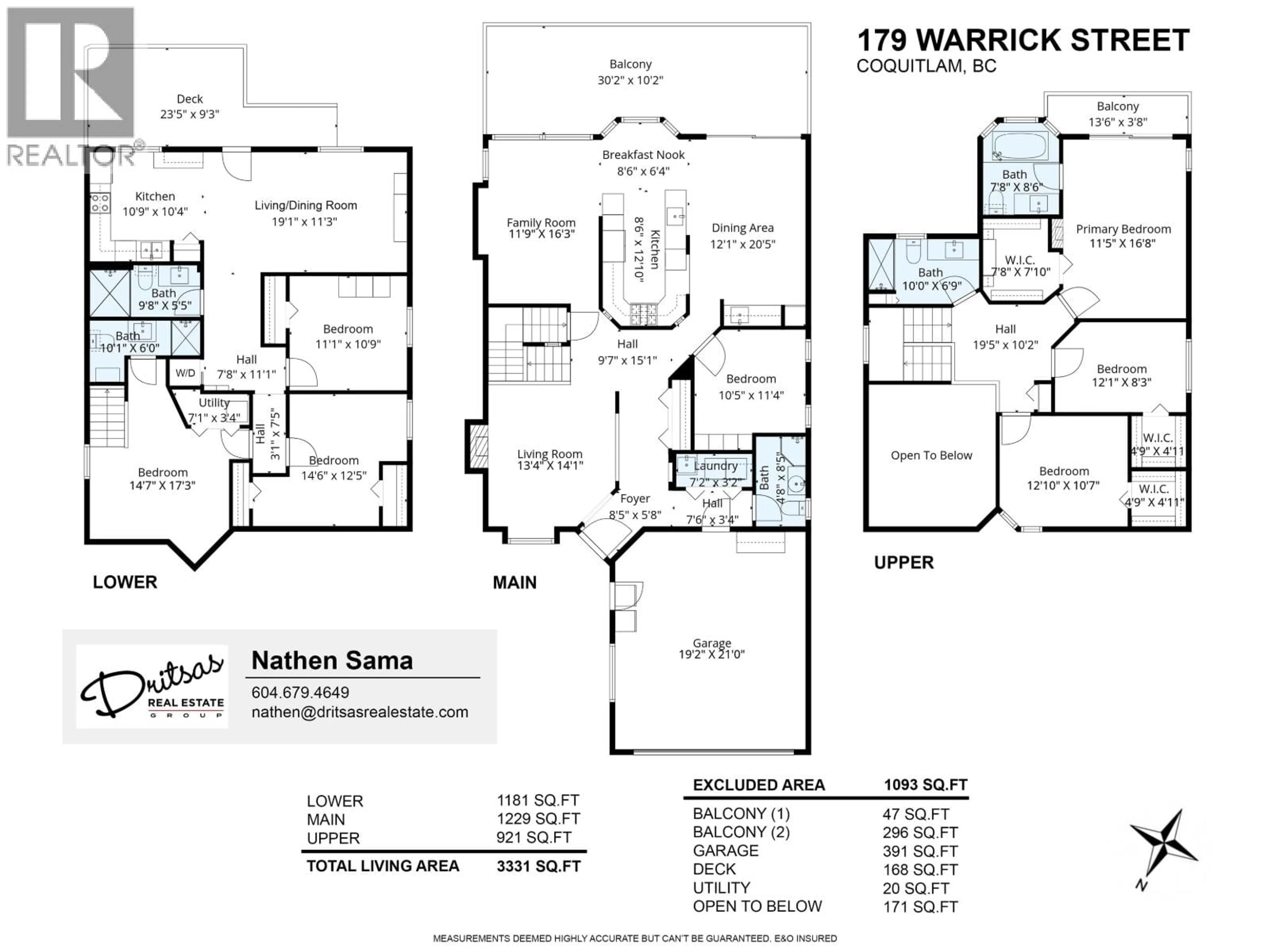 Floor plan for 179 WARRICK STREET, Coquitlam British Columbia V3K6C1