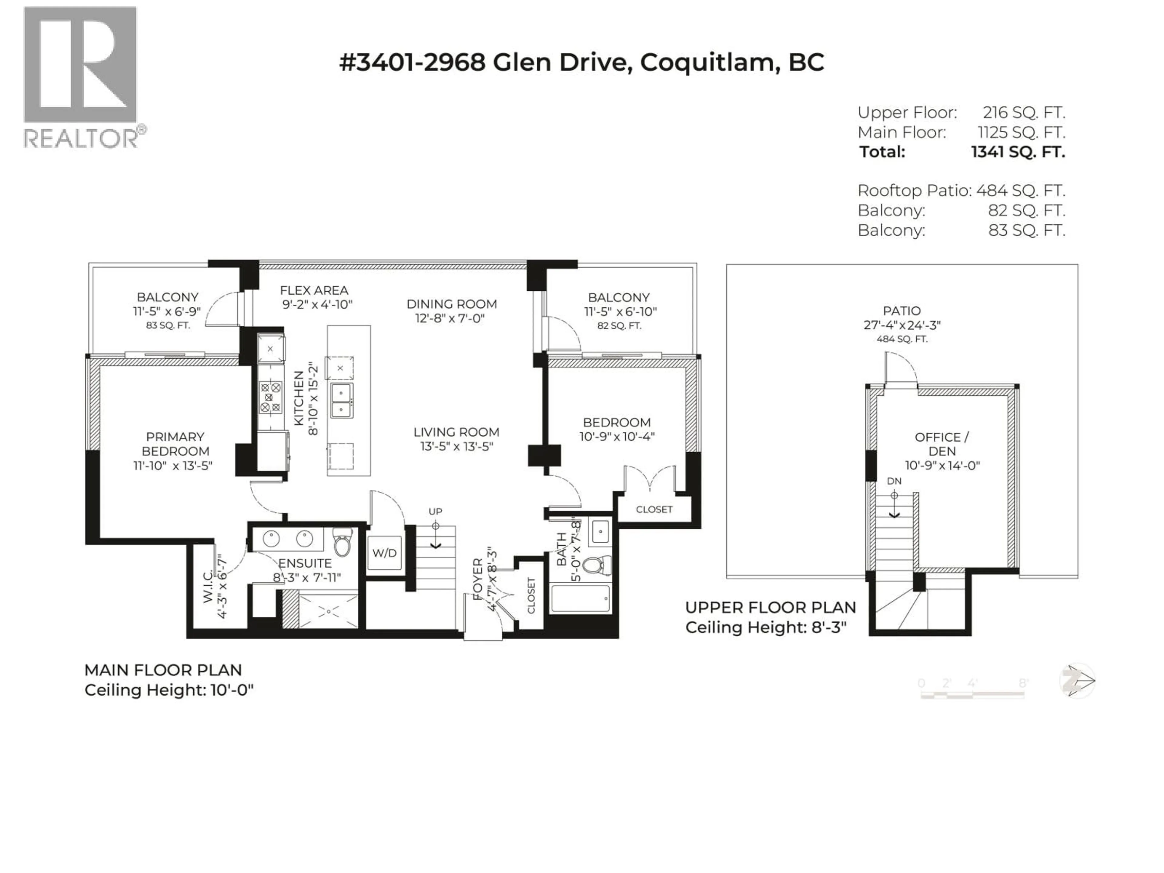 Floor plan for 3401 - 2968 GLEN DRIVE, Coquitlam British Columbia V3B0C4
