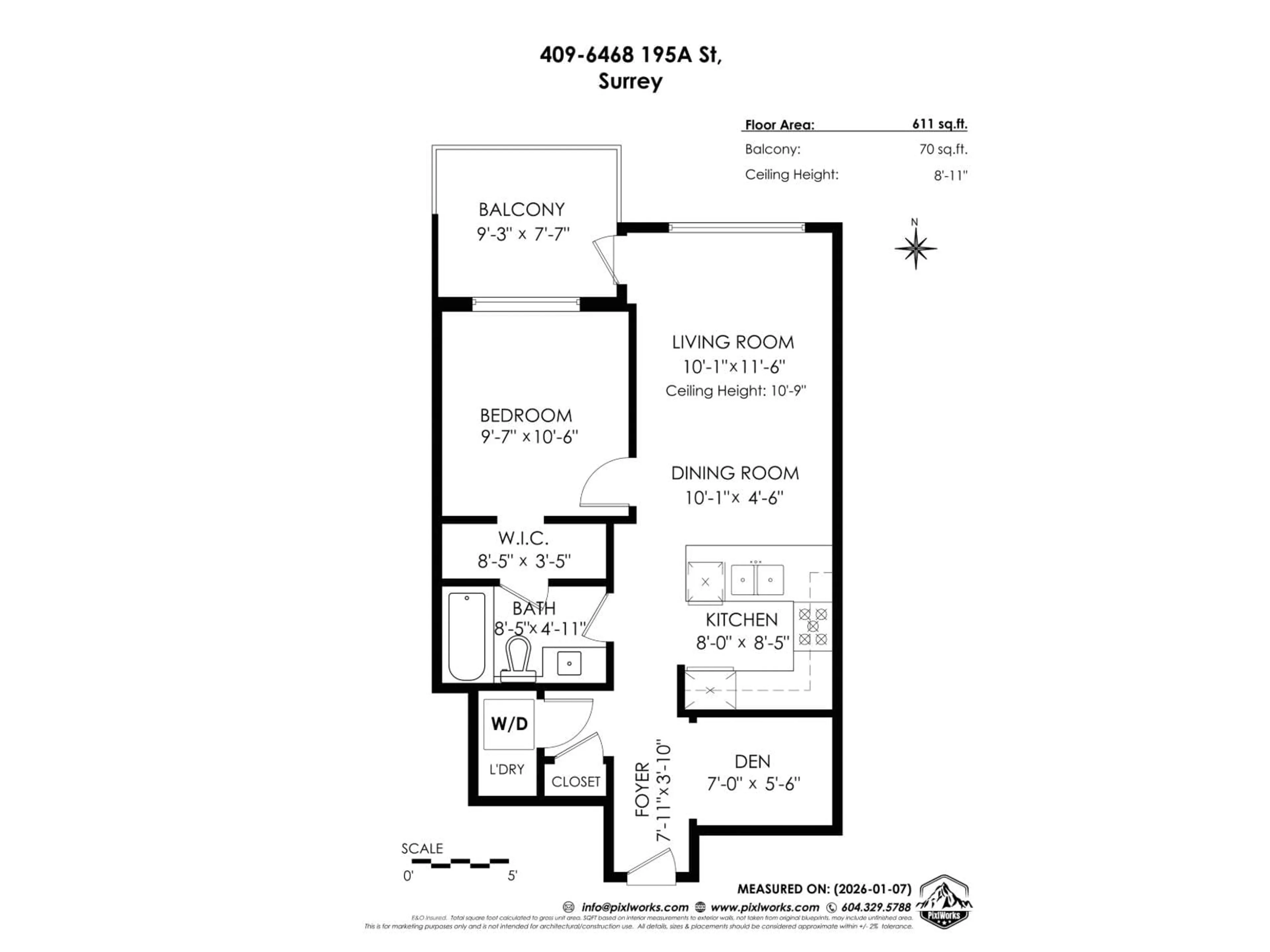 Floor plan for 409 - 6468 195A STREET, Surrey British Columbia V4N6R6