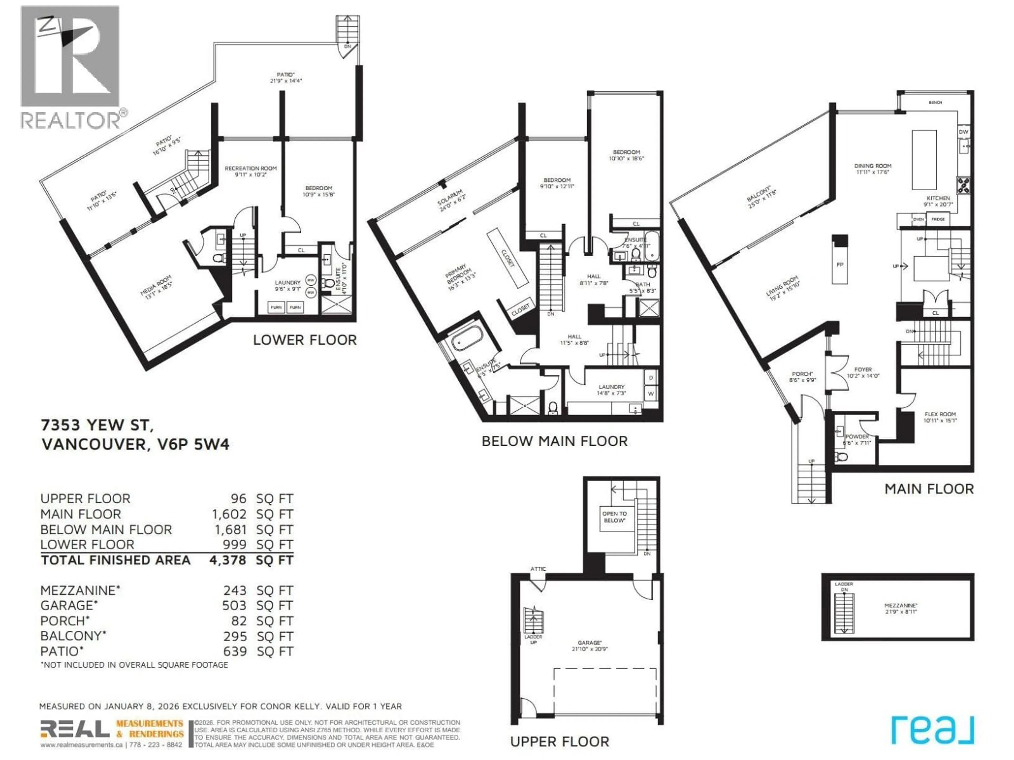 Floor plan for 7353 YEW STREET, Vancouver British Columbia V6P5W4