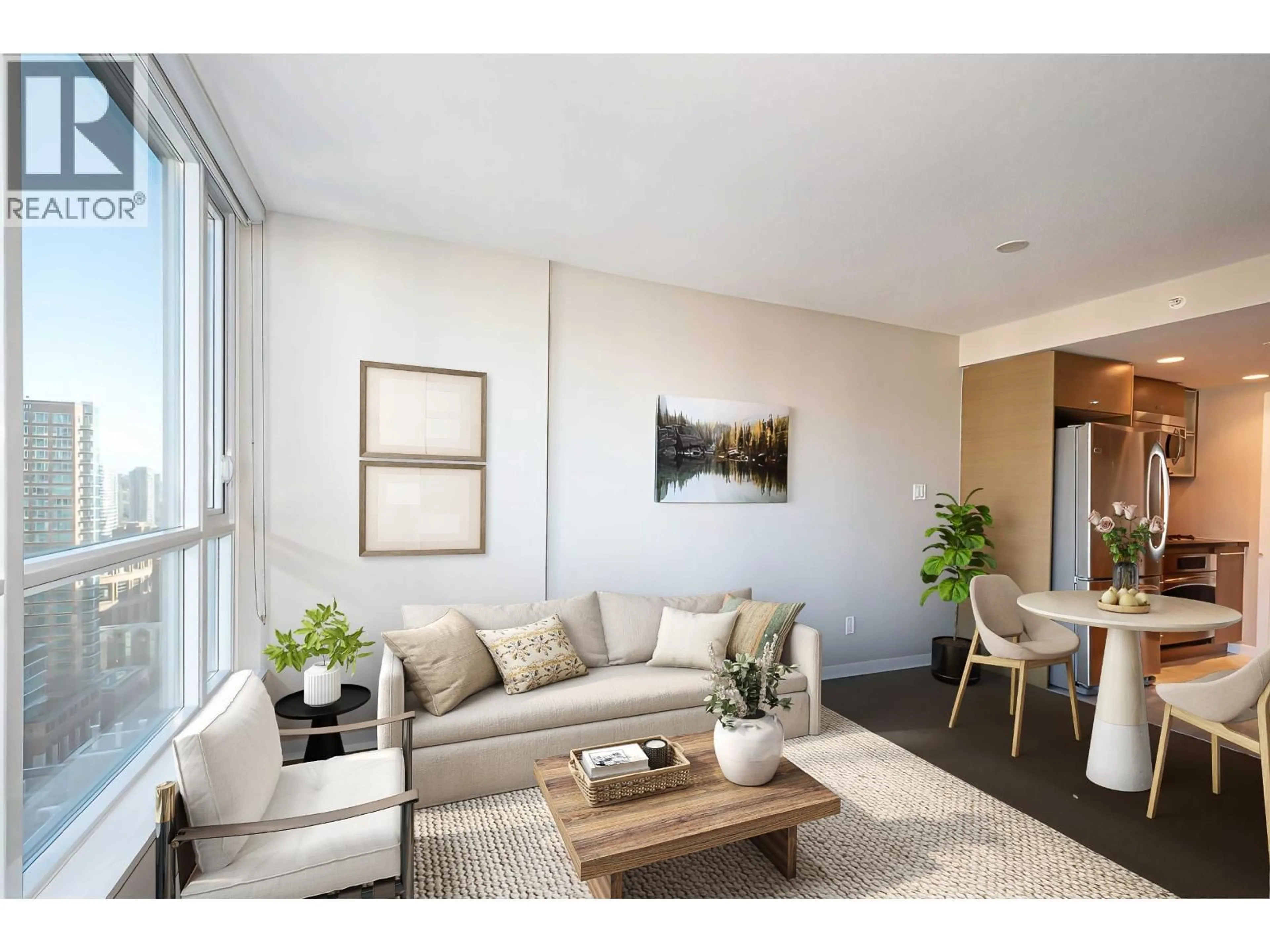 Living room with furniture, wood/laminate floor for 2102 - 833 SEYMOUR STREET, Vancouver British Columbia V6B0G4