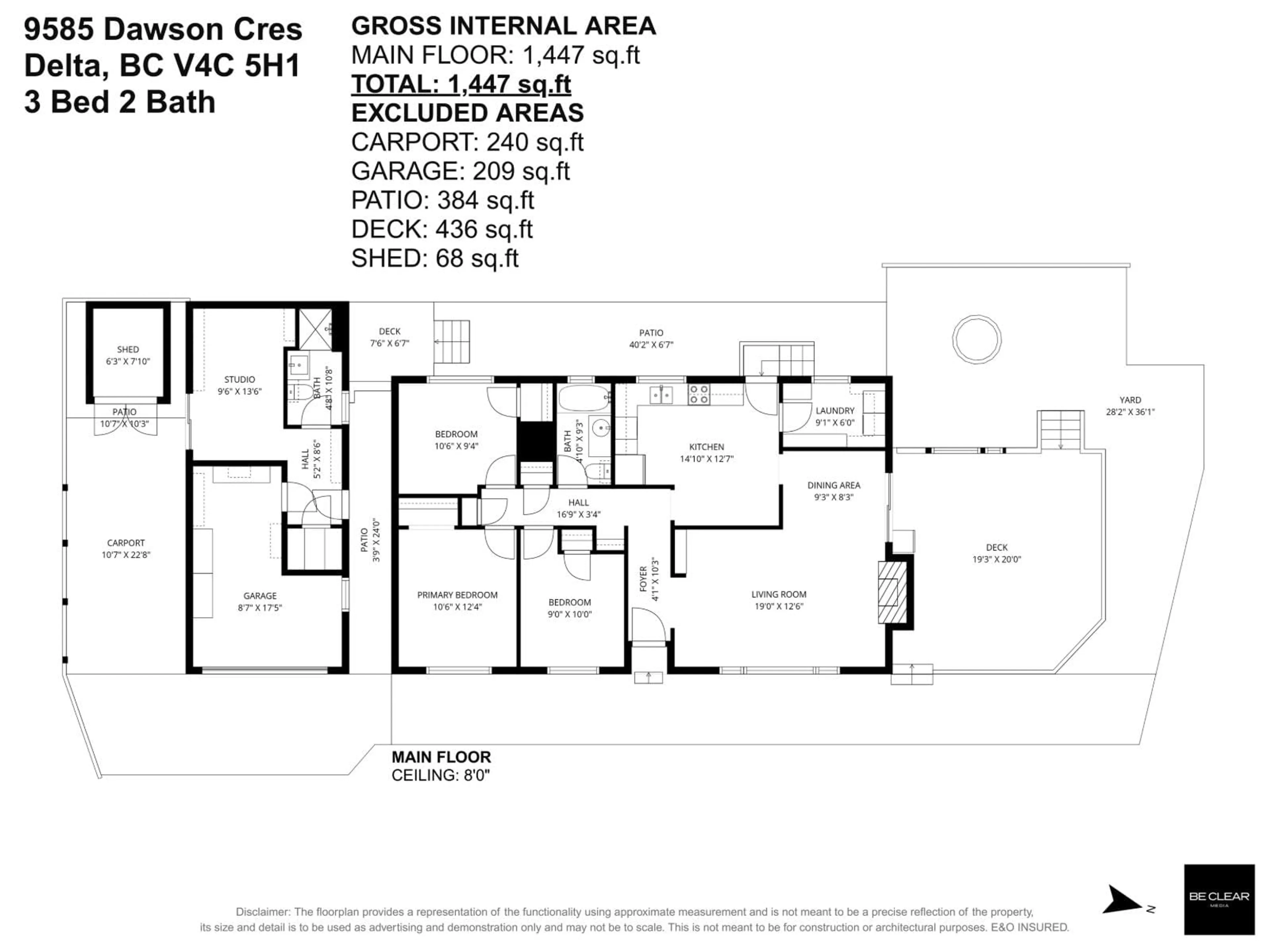 Floor plan for 9585 DAWSON CRESCENT, Delta British Columbia V4C5H1