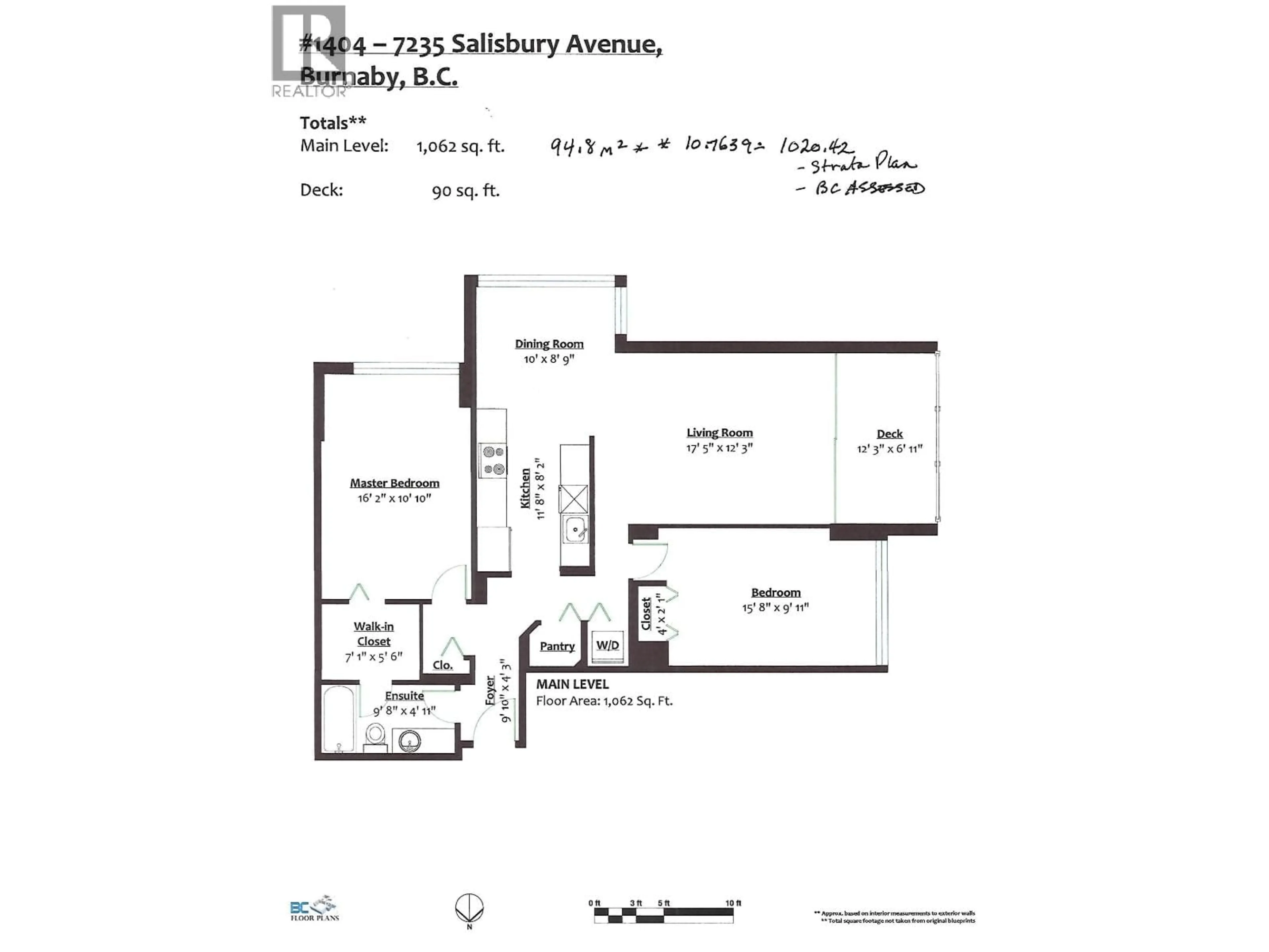 Floor plan for 1404 - 7235 SALISBURY AVENUE, Burnaby British Columbia V5E4E6