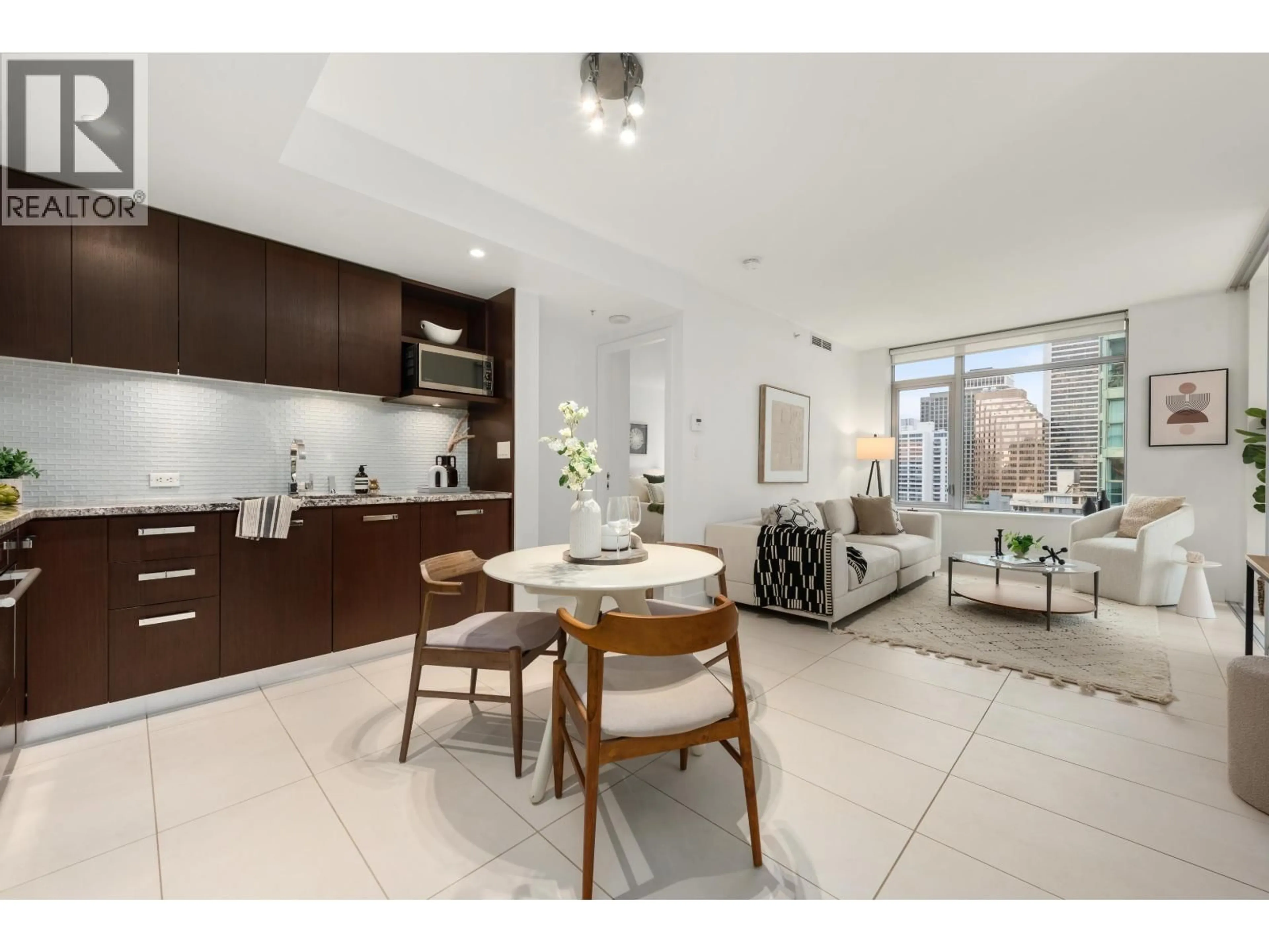 Open concept kitchen, ceramic/tile floor for 1109 - 1028 BARCLAY STREET, Vancouver British Columbia V6E0B1