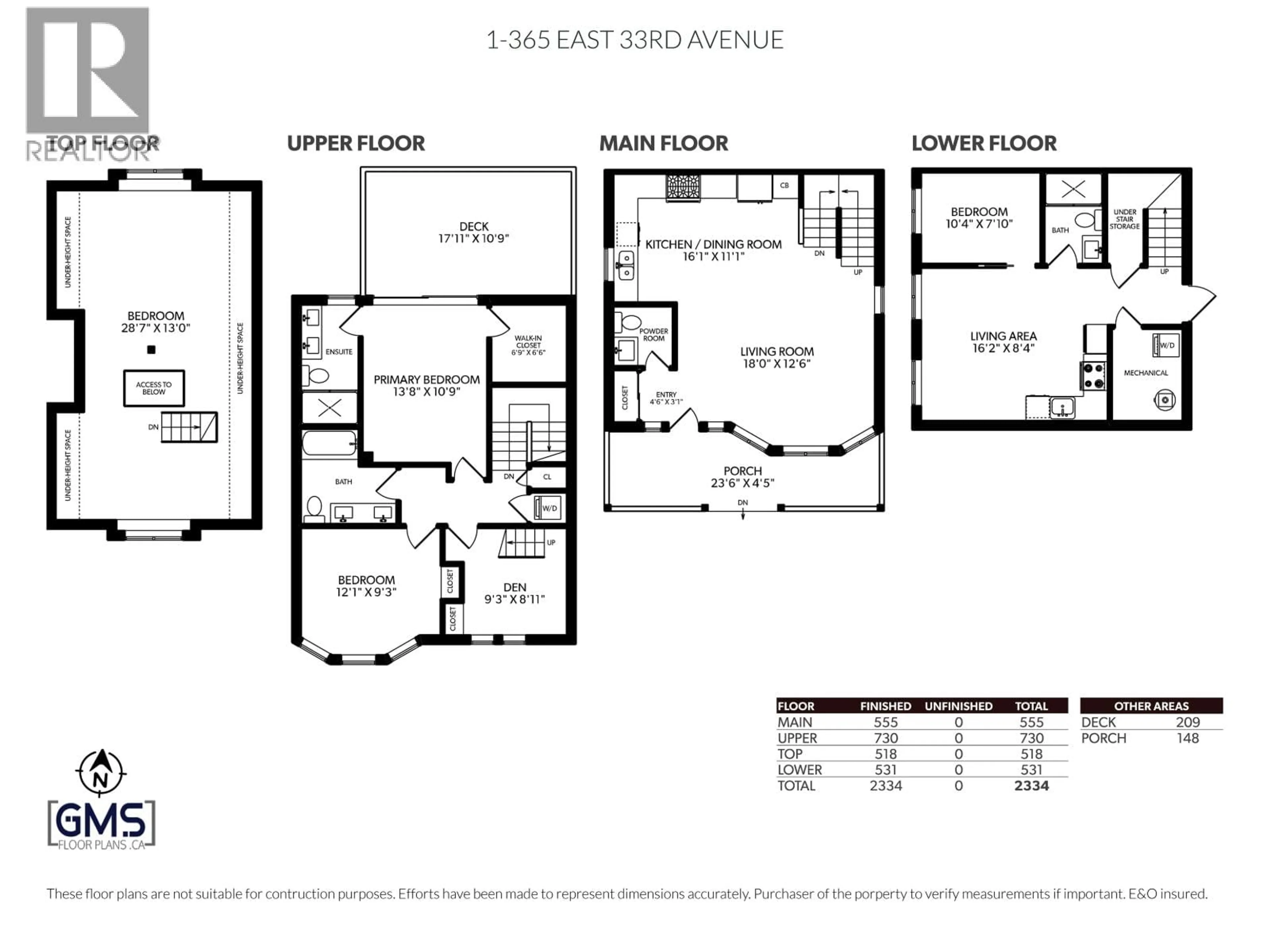 Floor plan for 1 - 365 33RD AVENUE, Vancouver British Columbia V5V2Z8