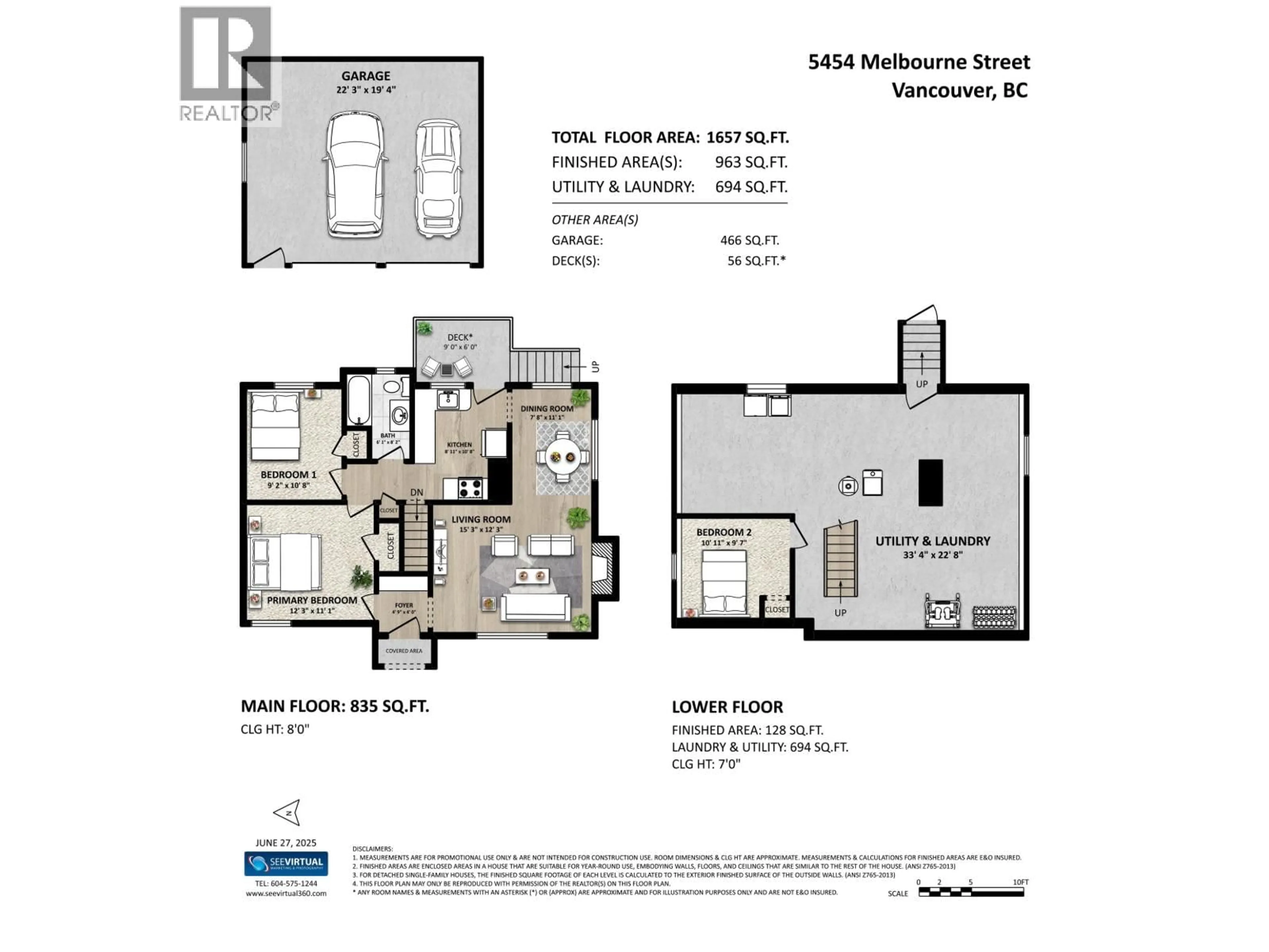 Floor plan for 5454 MELBOURNE STREET, Vancouver British Columbia V5R4L7