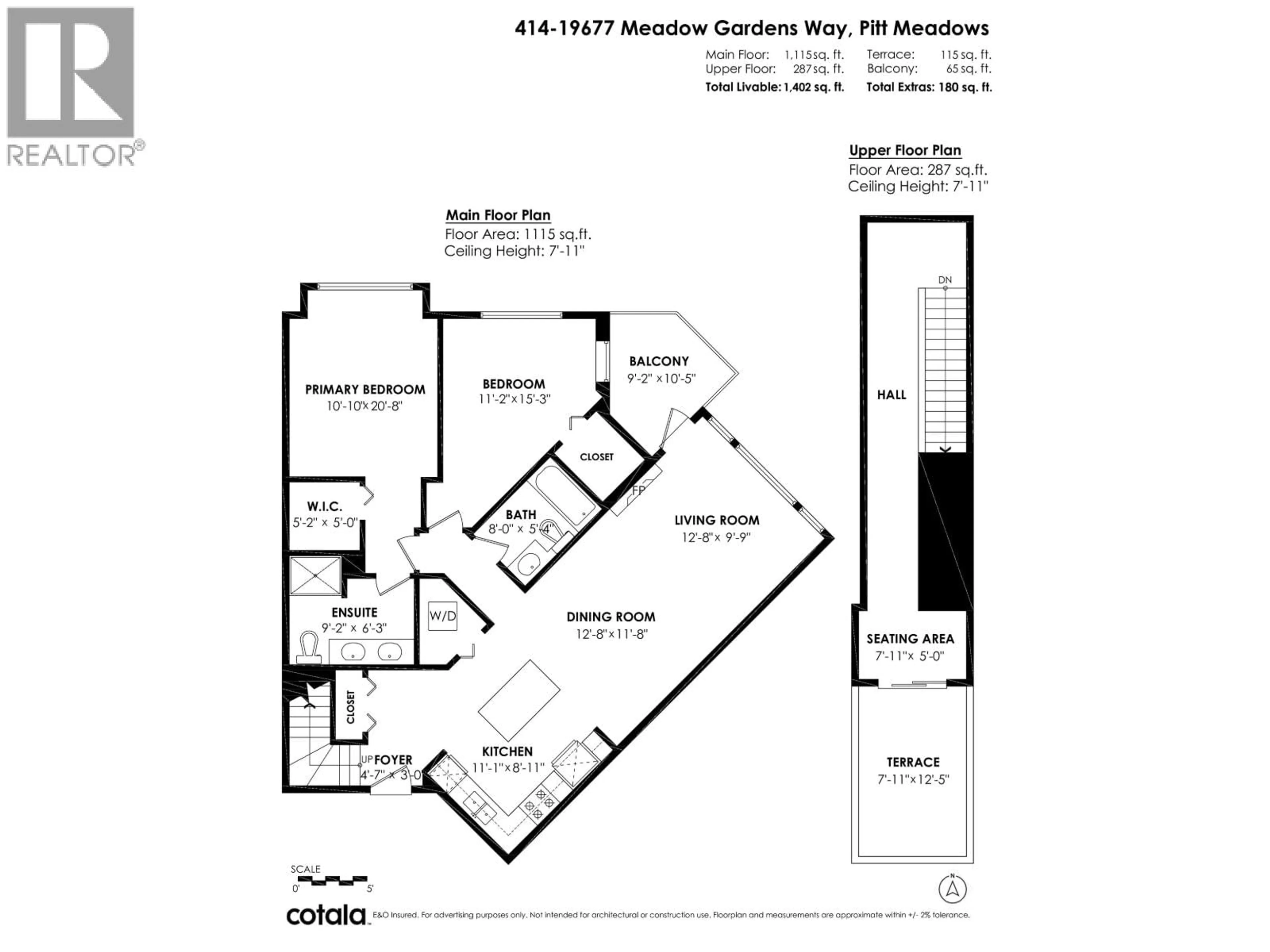 Floor plan for 414 - 19677 MEADOW GARDENS WAY, Pitt Meadows British Columbia V3Y0A2