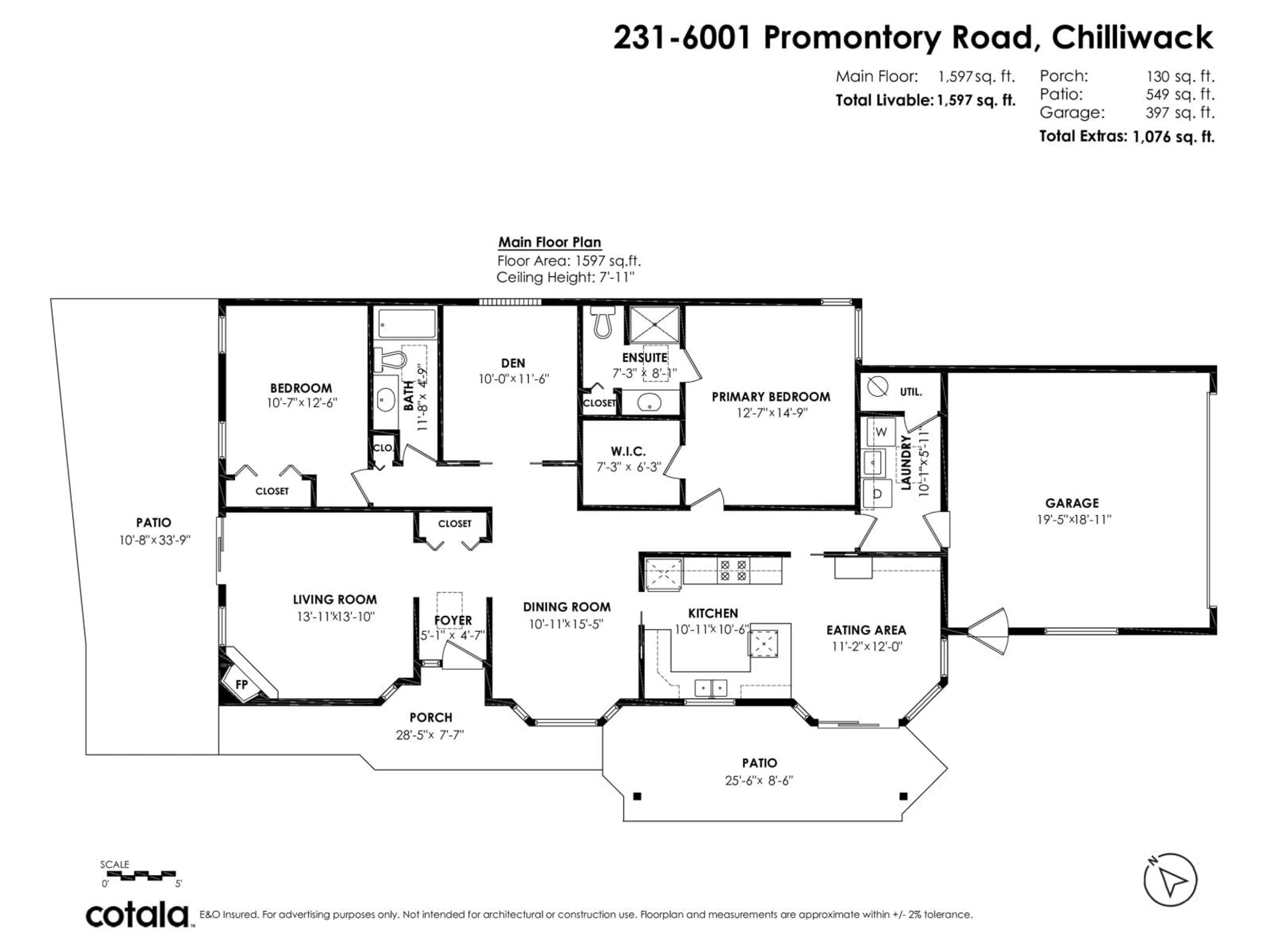 Floor plan for 231 - 6001 PROMONTORY ROAD, Chilliwack British Columbia V2R3E3