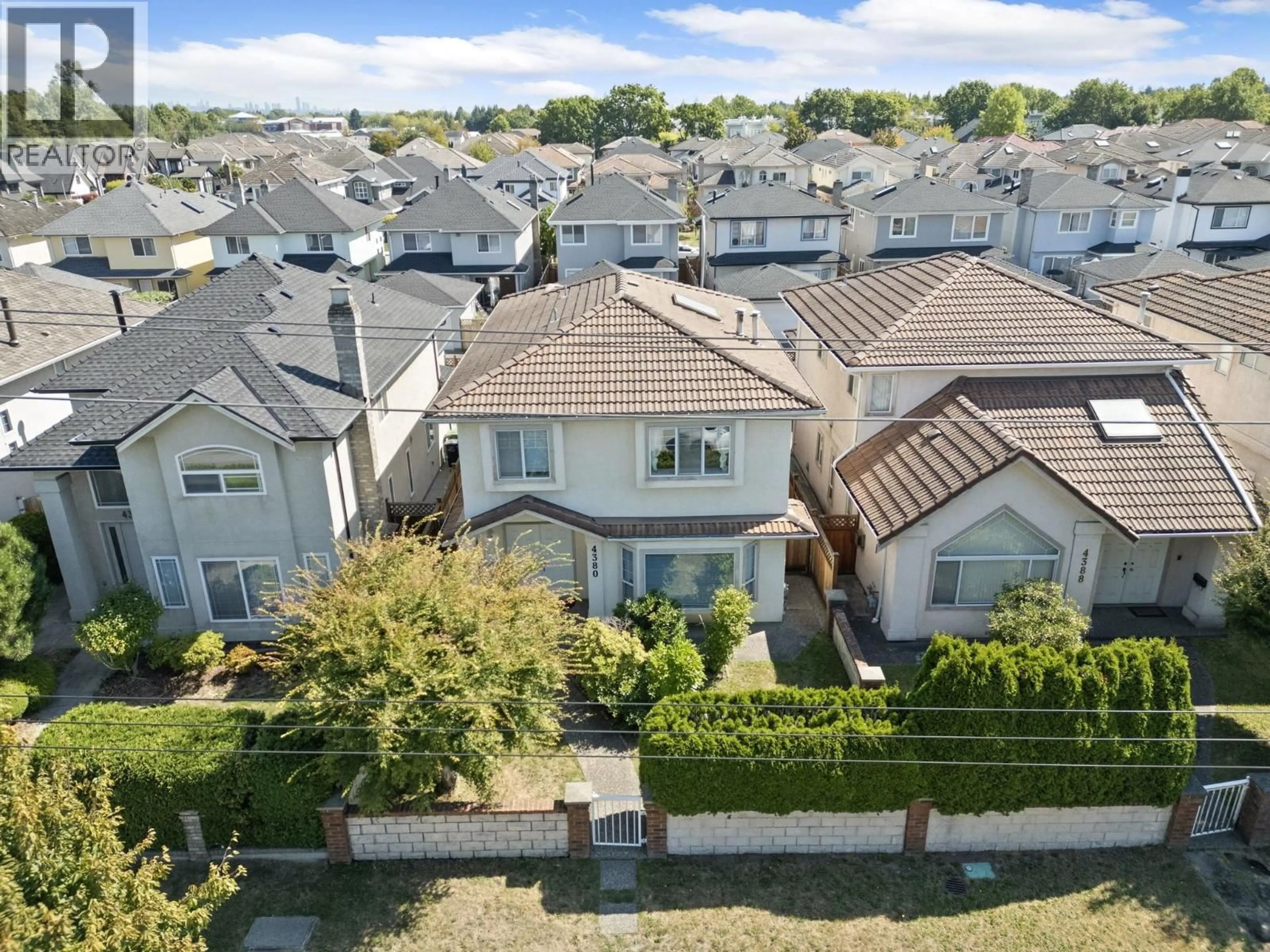A pic from outside/outdoor area/front of a property/back of a property/a pic from drone, street for 4380 NO. 5 ROAD, Richmond British Columbia V6X2V3