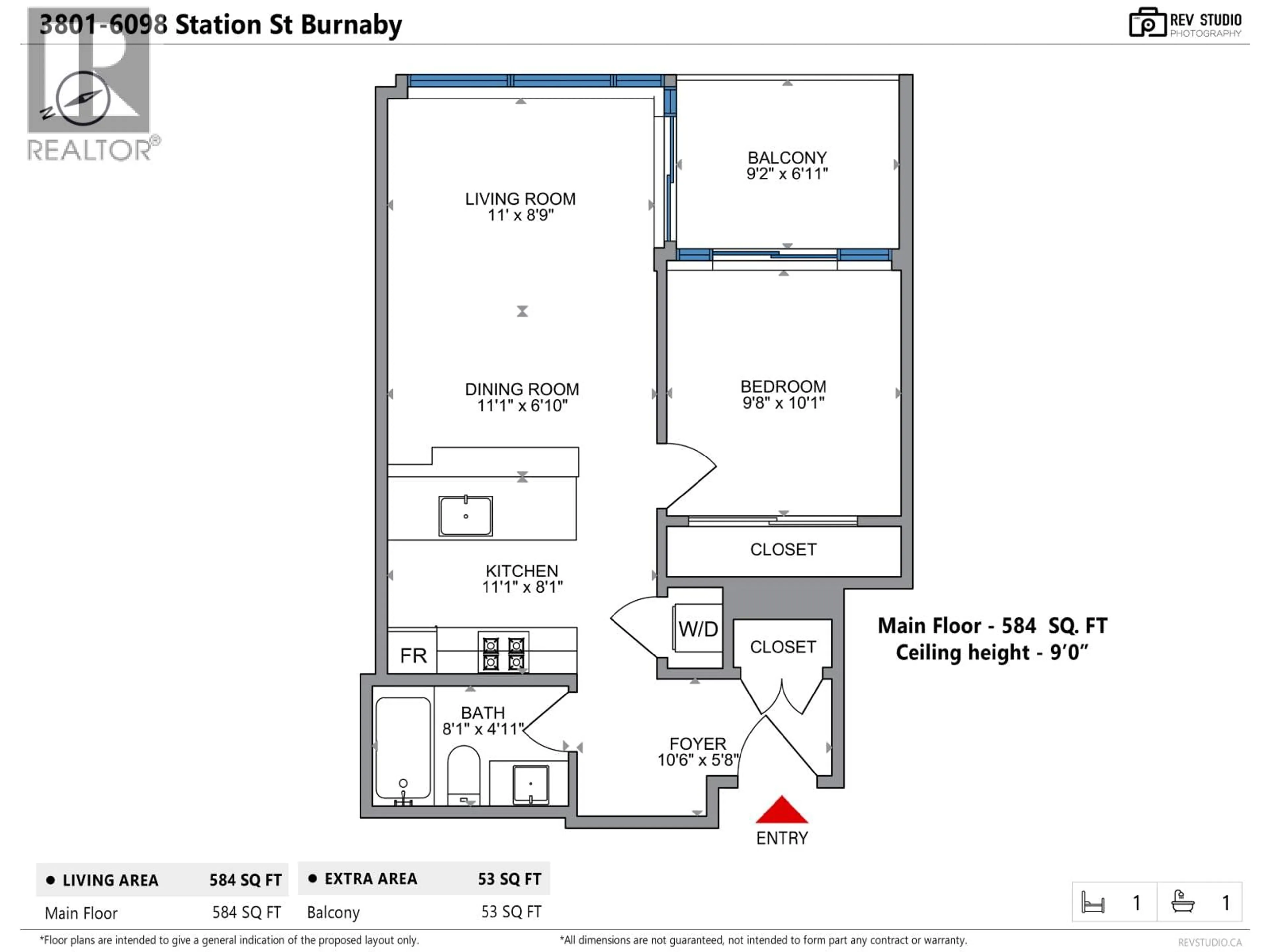 Floor plan for 3801 - 6098 STATION STREET, Burnaby British Columbia V5H0H4