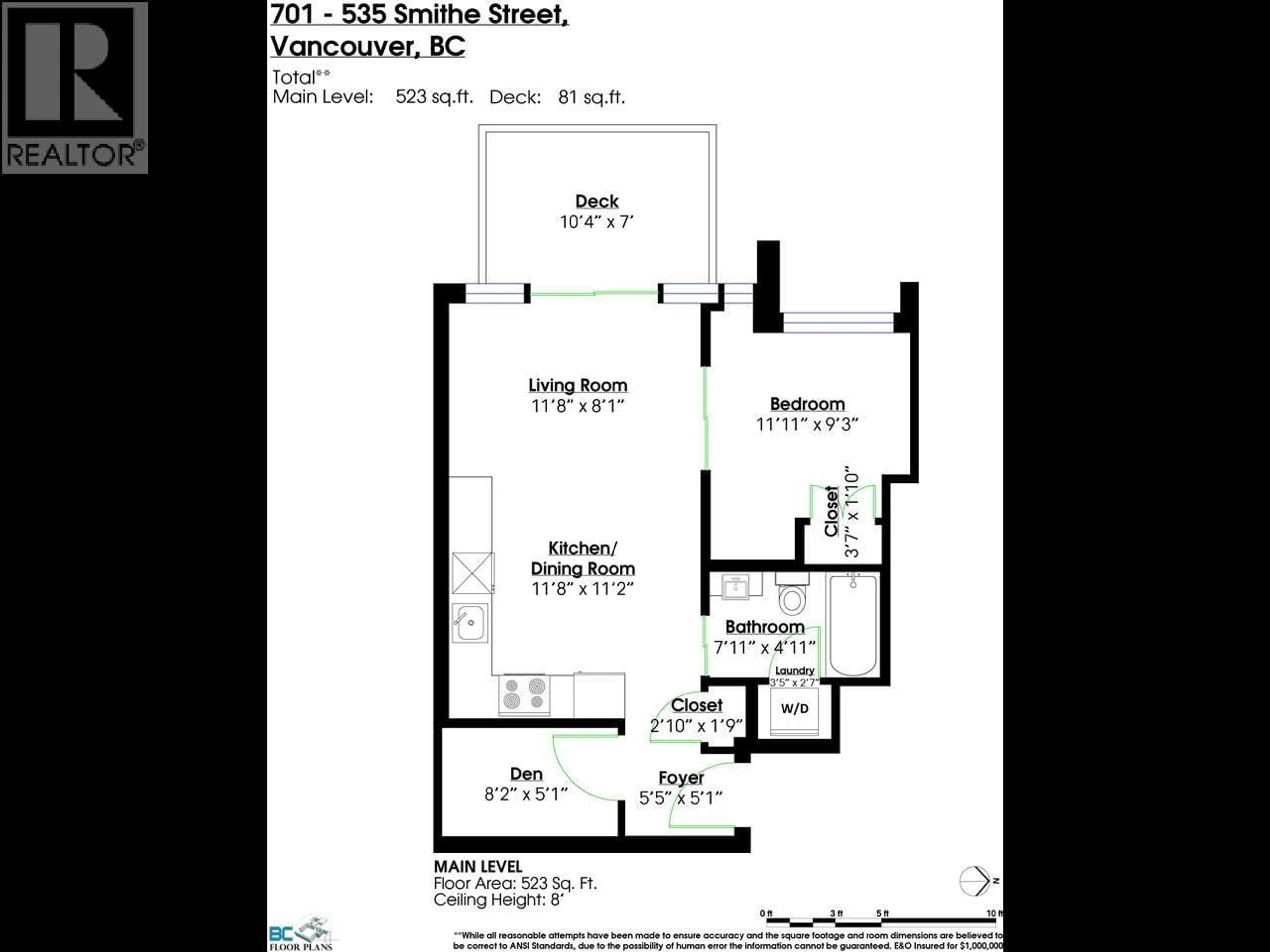 Floor plan for 701 - 535 SMITHE STREET, Vancouver British Columbia V6B0H2