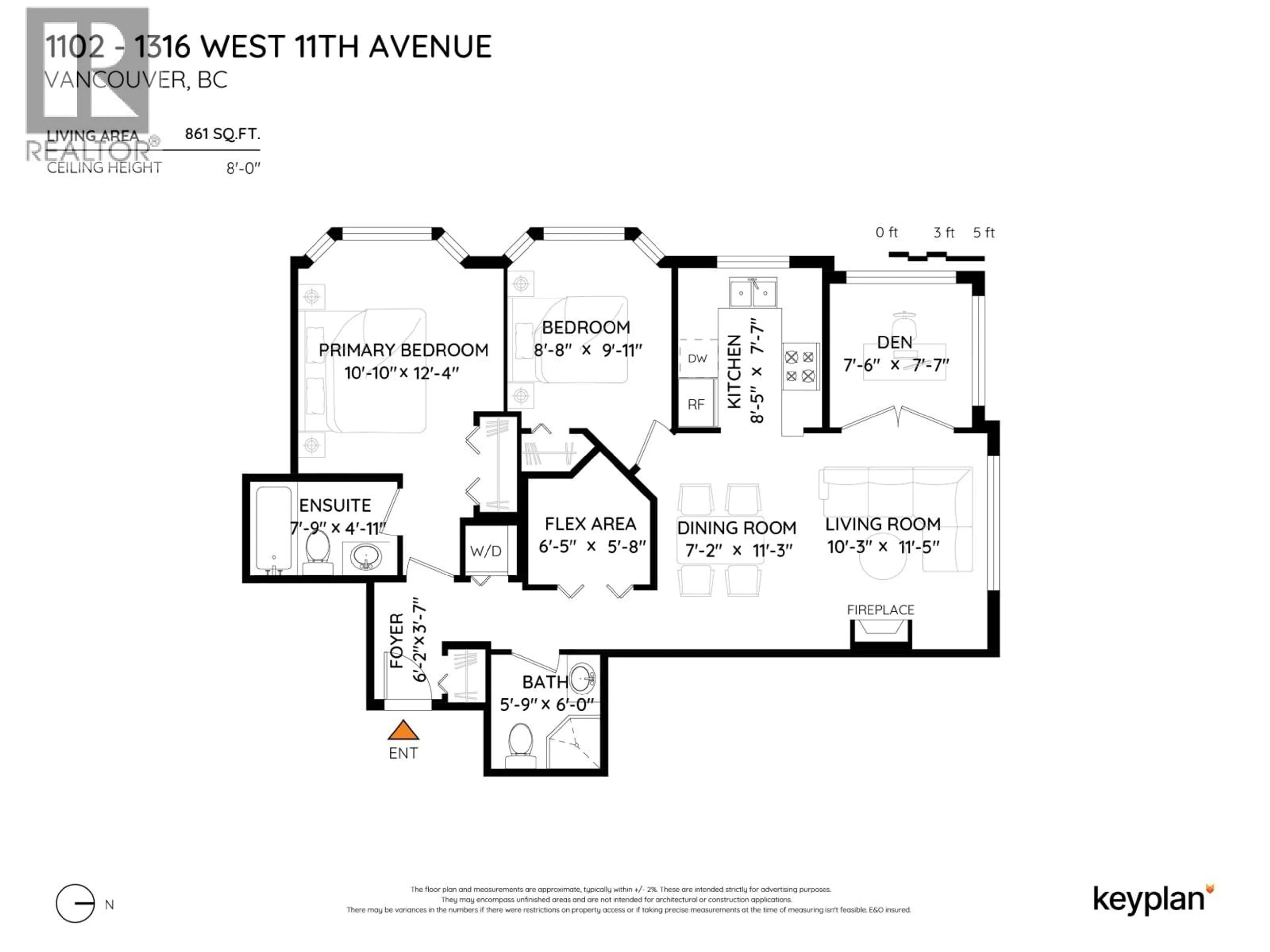 Floor plan for 1102 - 1316 11TH AVENUE, Vancouver British Columbia V6H4G8