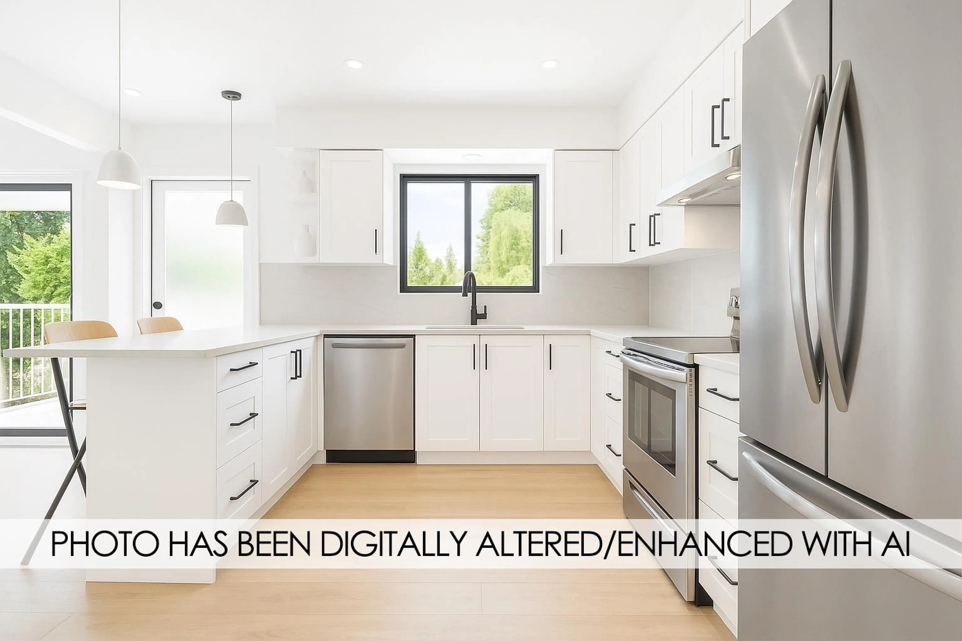 Open concept kitchen, wood/laminate floor for 11825 COWLEY DRIVE, Delta British Columbia V4E1W5