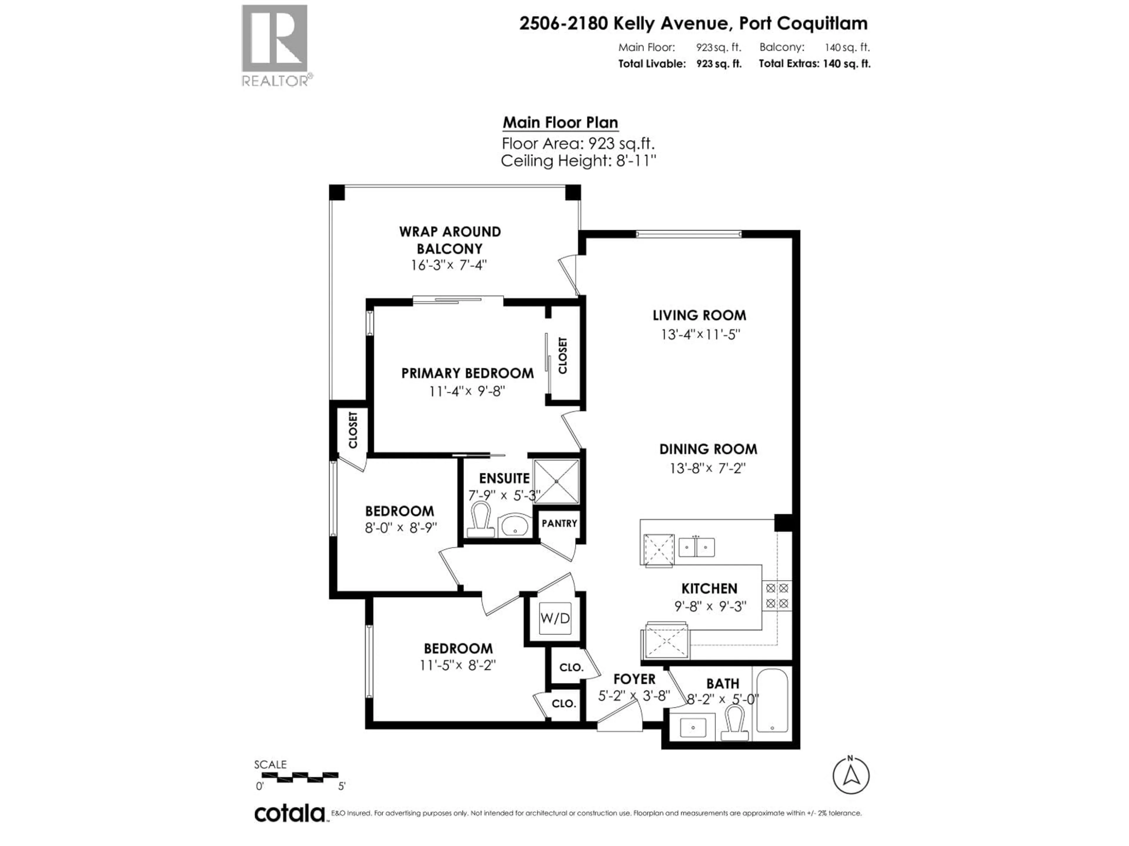 Floor plan for 2506 - 2180 KELLY AVENUE, Port Coquitlam British Columbia V3C0S5