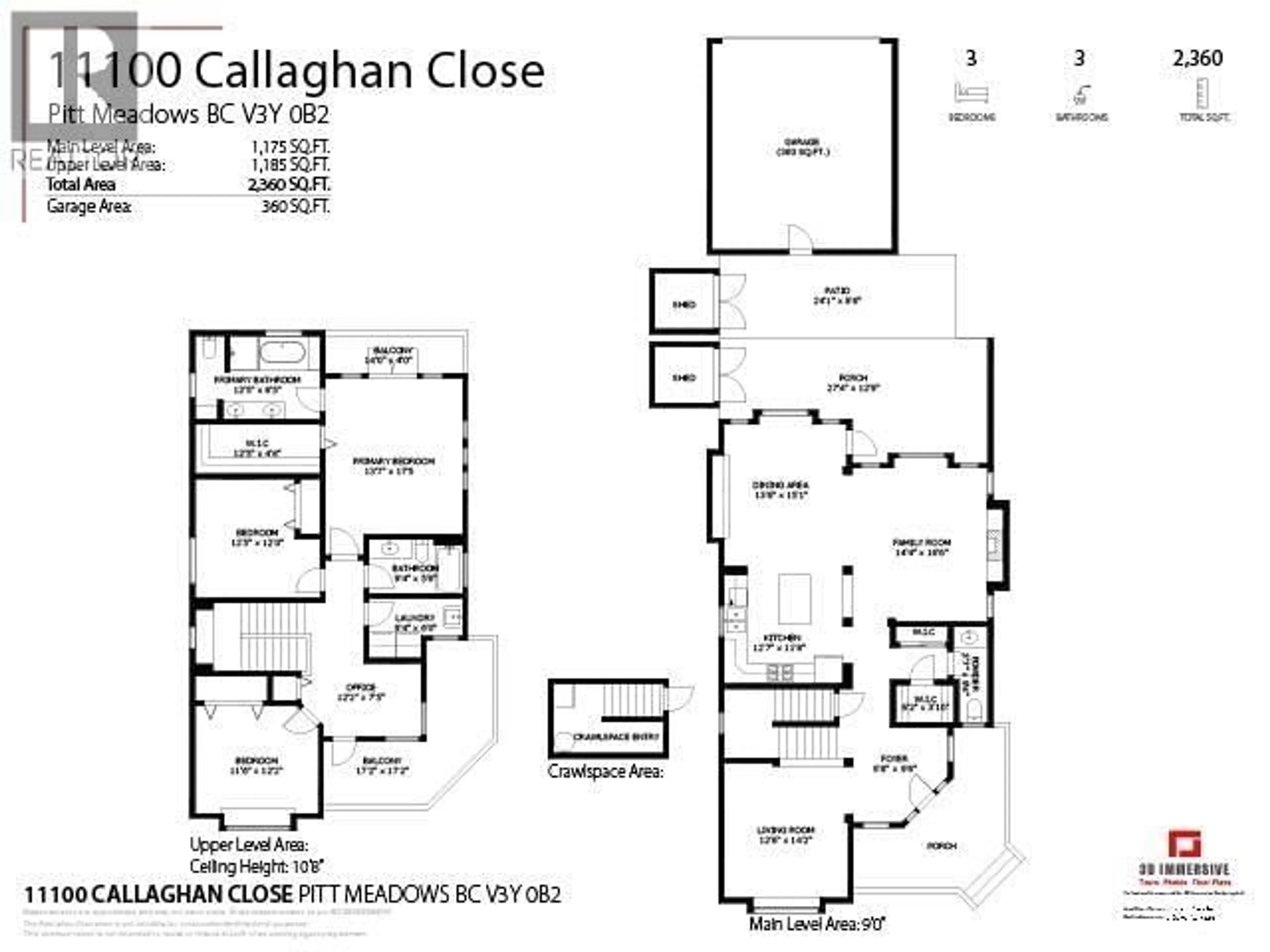 Floor plan for 11100 CALLAGHAN CLOSE, Pitt Meadows British Columbia V3Y0B2