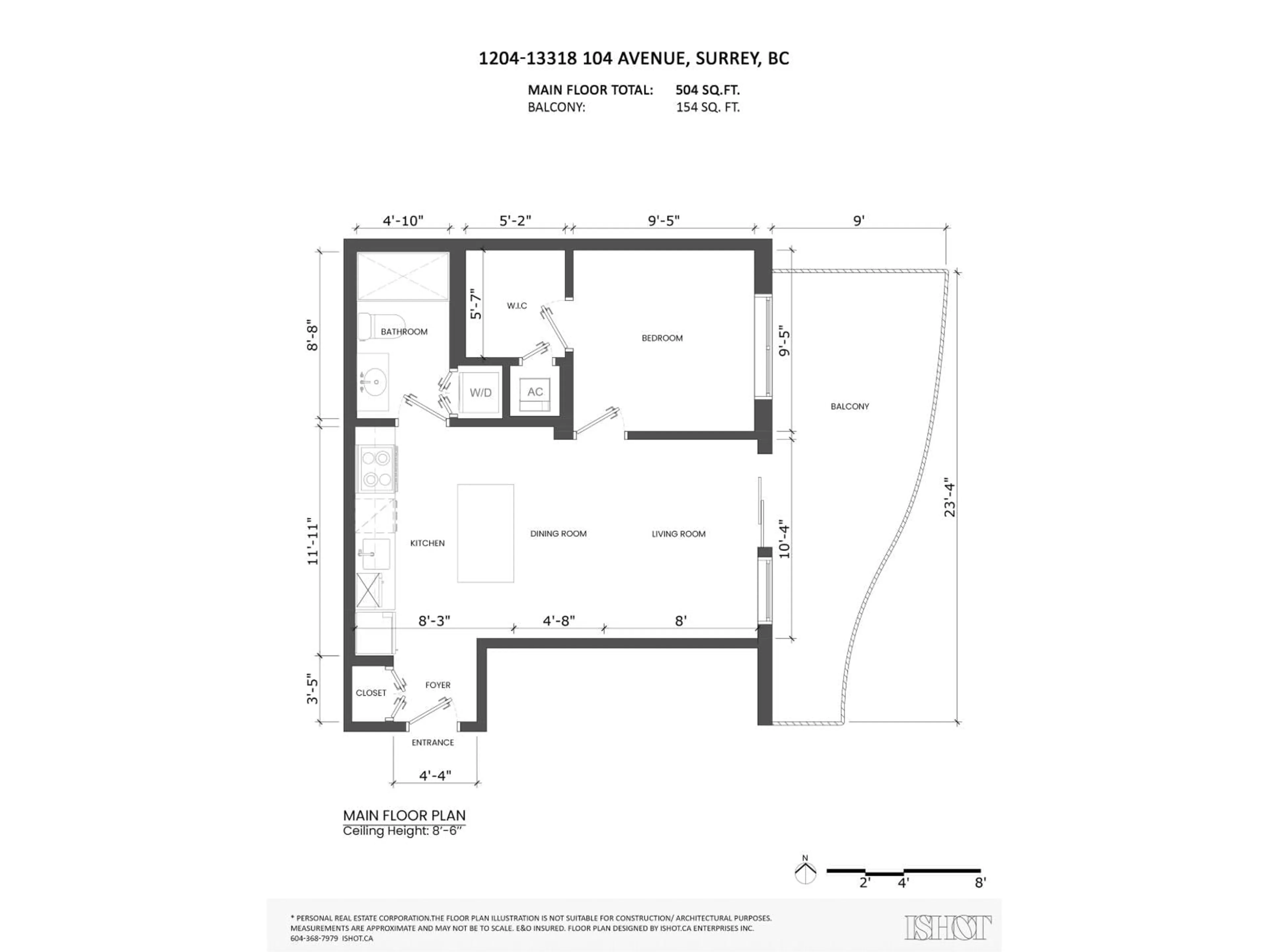 Floor plan for 1204 - 13318 104 AVENUE, Surrey British Columbia V3T0R2