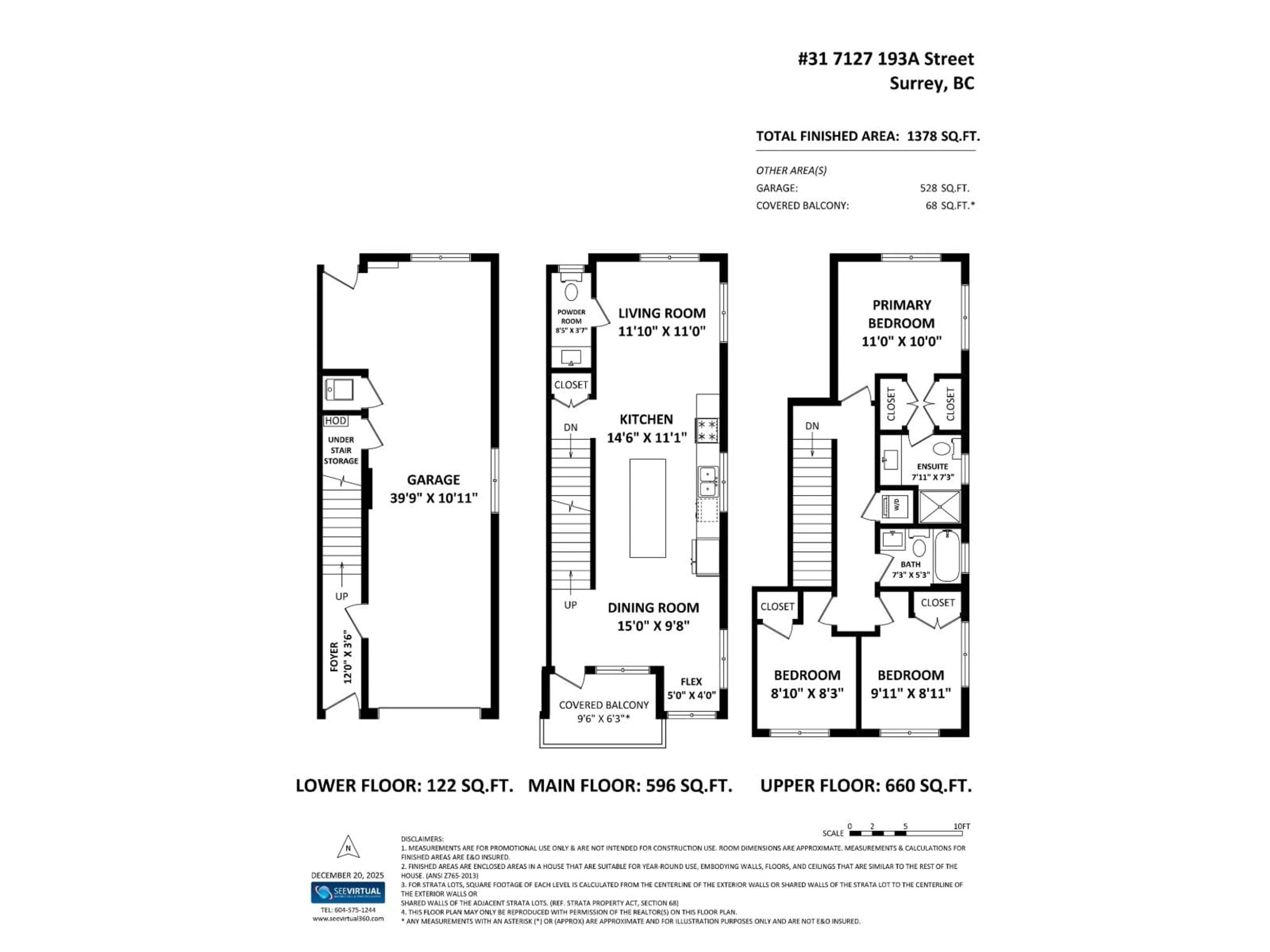 Floor plan for 31 - 7127 193A STREET, Surrey British Columbia V4N6V9