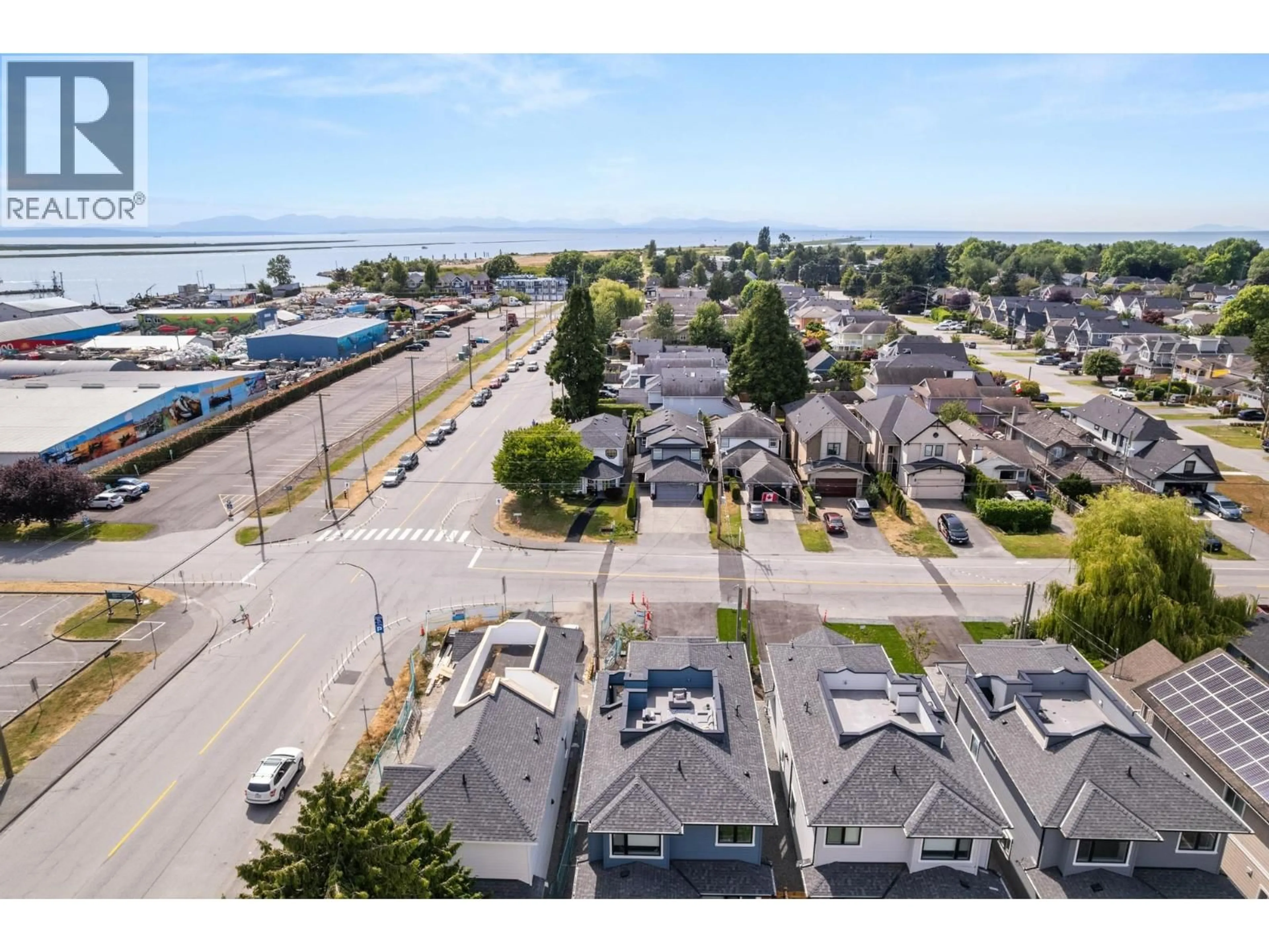 A pic from outside/outdoor area/front of a property/back of a property/a pic from drone, street for 3411 CHATHAM STREET, Richmond British Columbia V7E2Y9