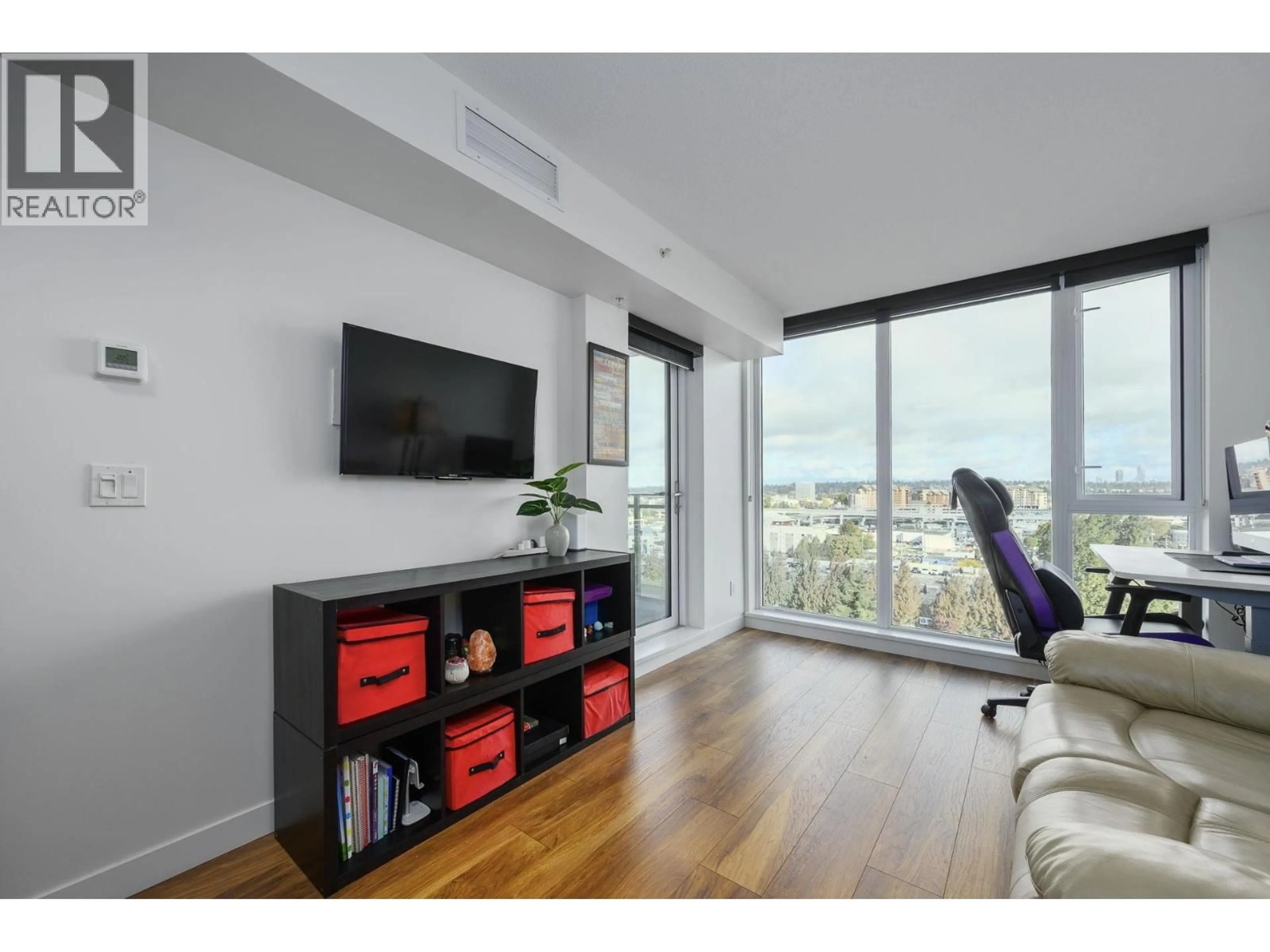 Living room with furniture, wood/laminate floor for 1609 - 8988 PATTERSON ROAD, Richmond British Columbia V6X0R2
