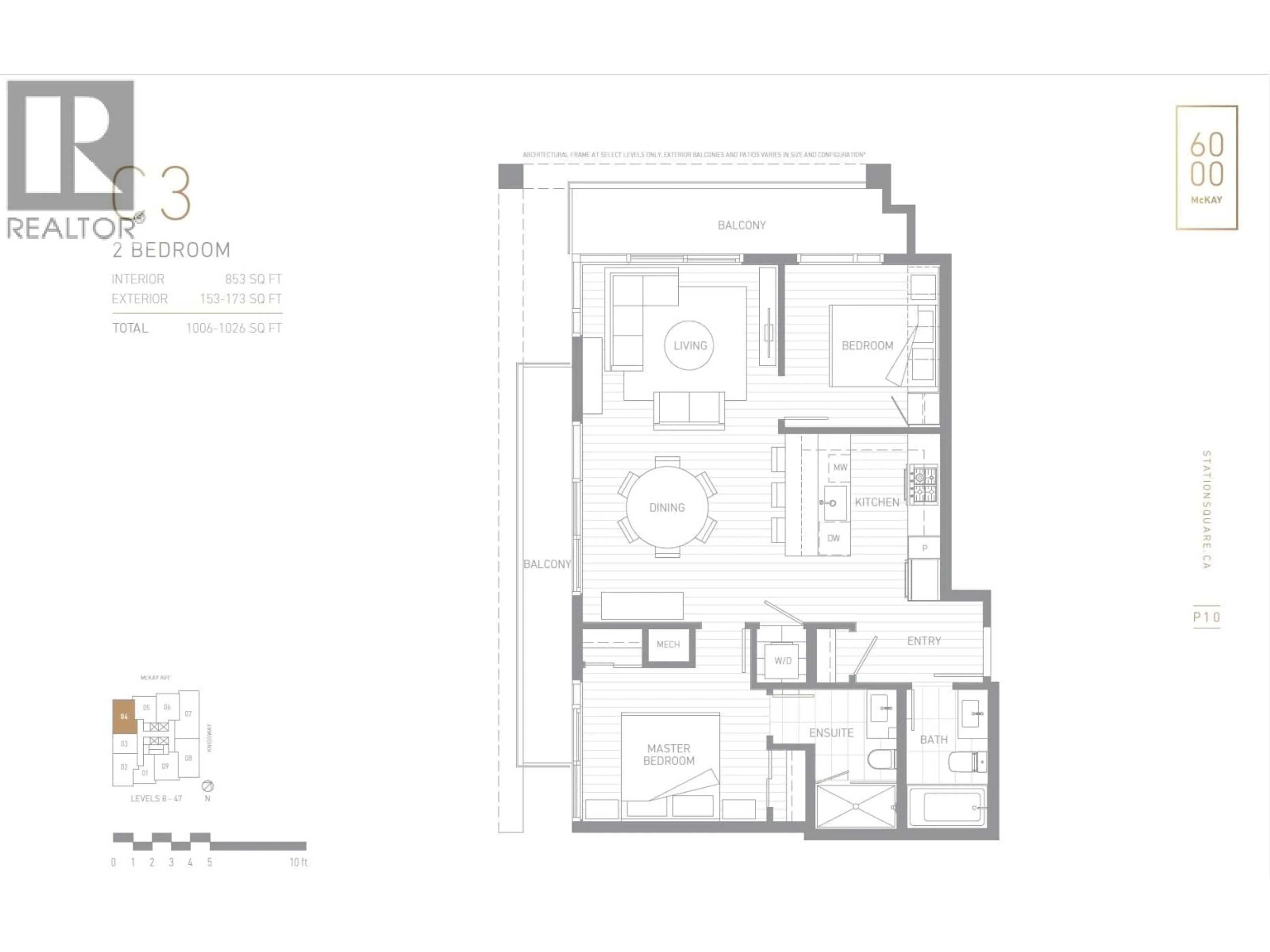 Floor plan for 1004 - 6000 MCKAY AVENUE, Burnaby British Columbia V5H0K2