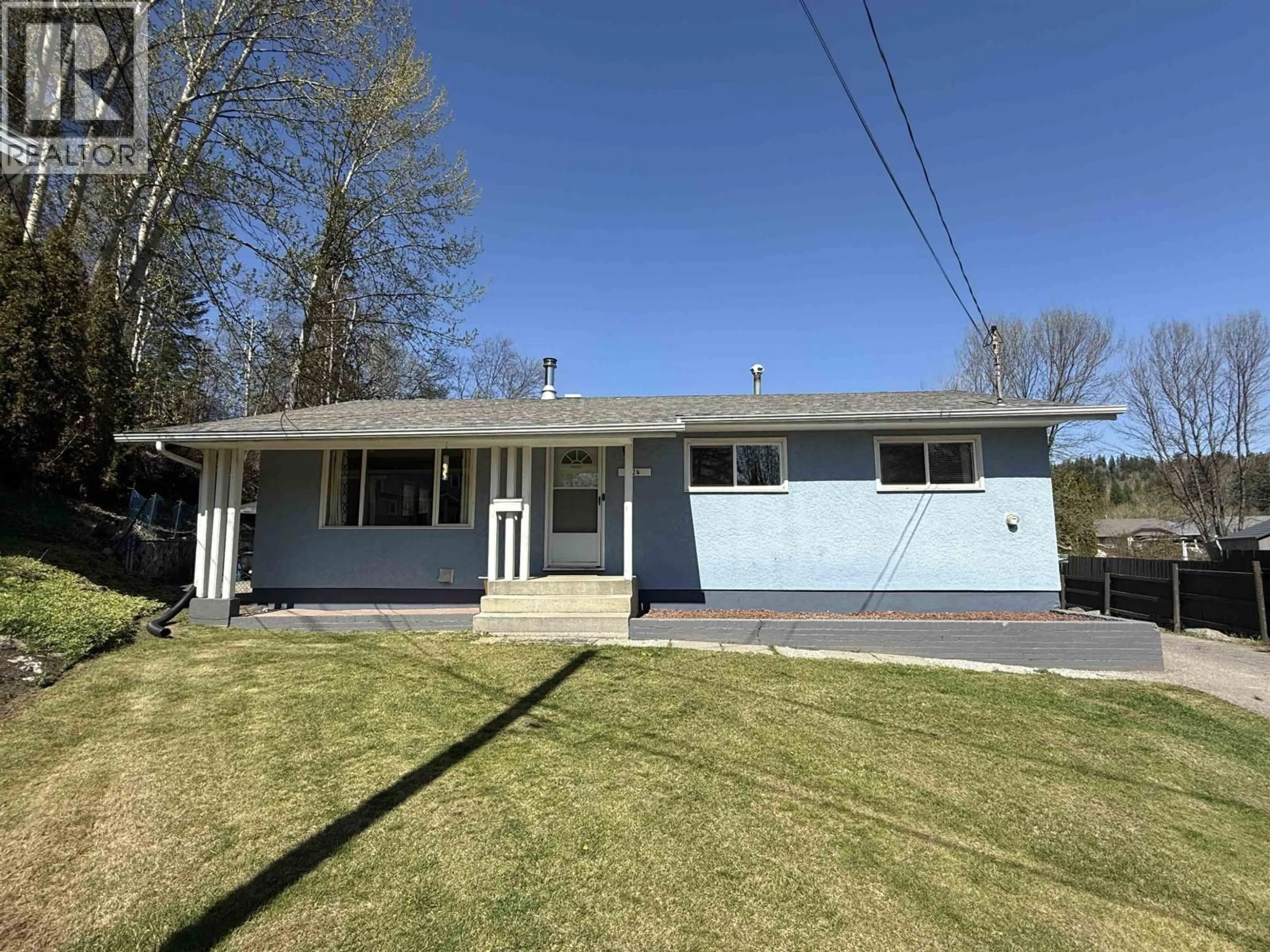 Home with vinyl exterior material, street for 124 LINDSAY STREET, Quesnel British Columbia V2J3E3