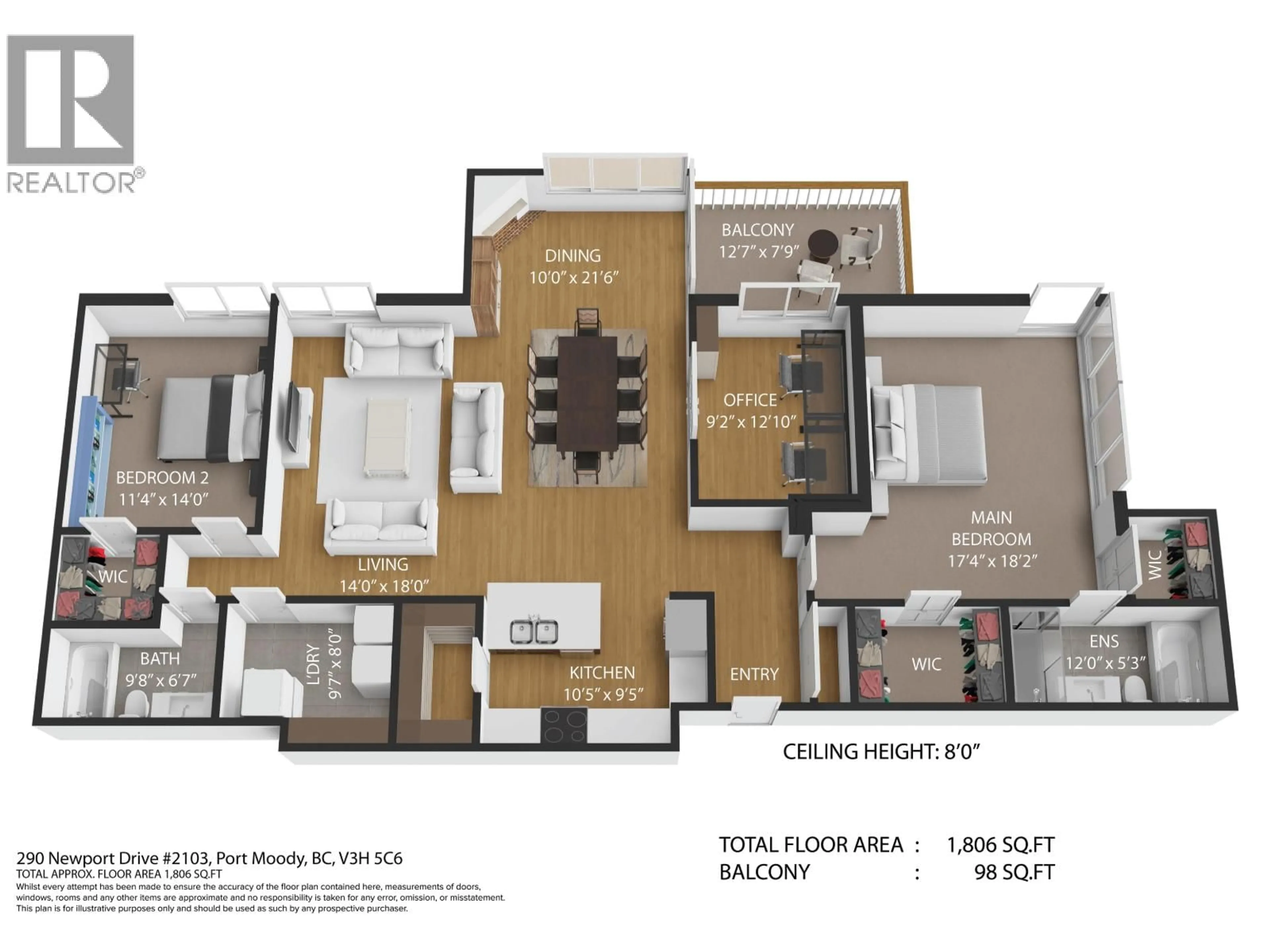 Floor plan for 2103 - 290 NEWPORT DRIVE, Port Moody British Columbia V3H5N2