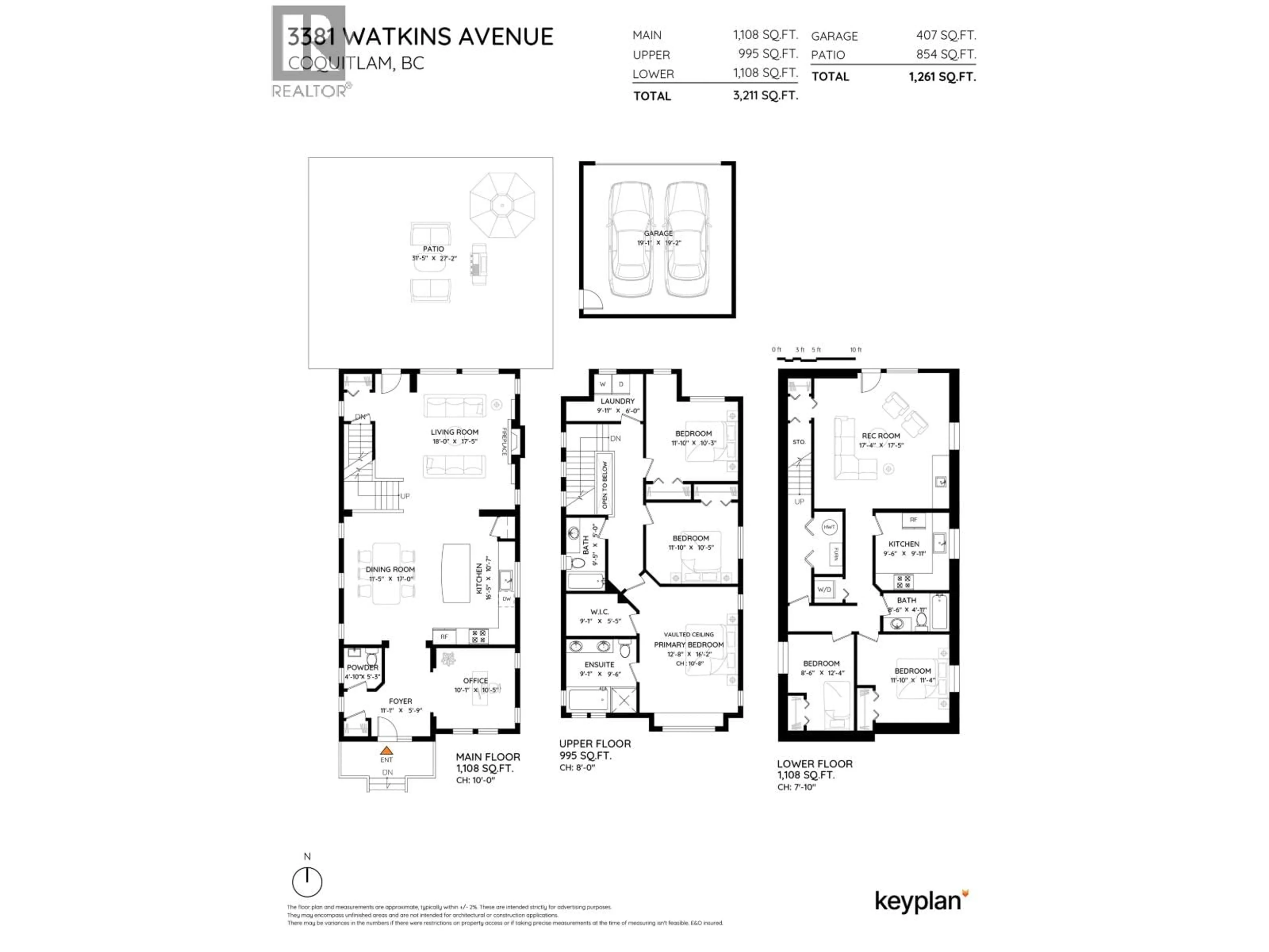 Floor plan for 3381 WATKINS AVENUE, Coquitlam British Columbia V3E0B3