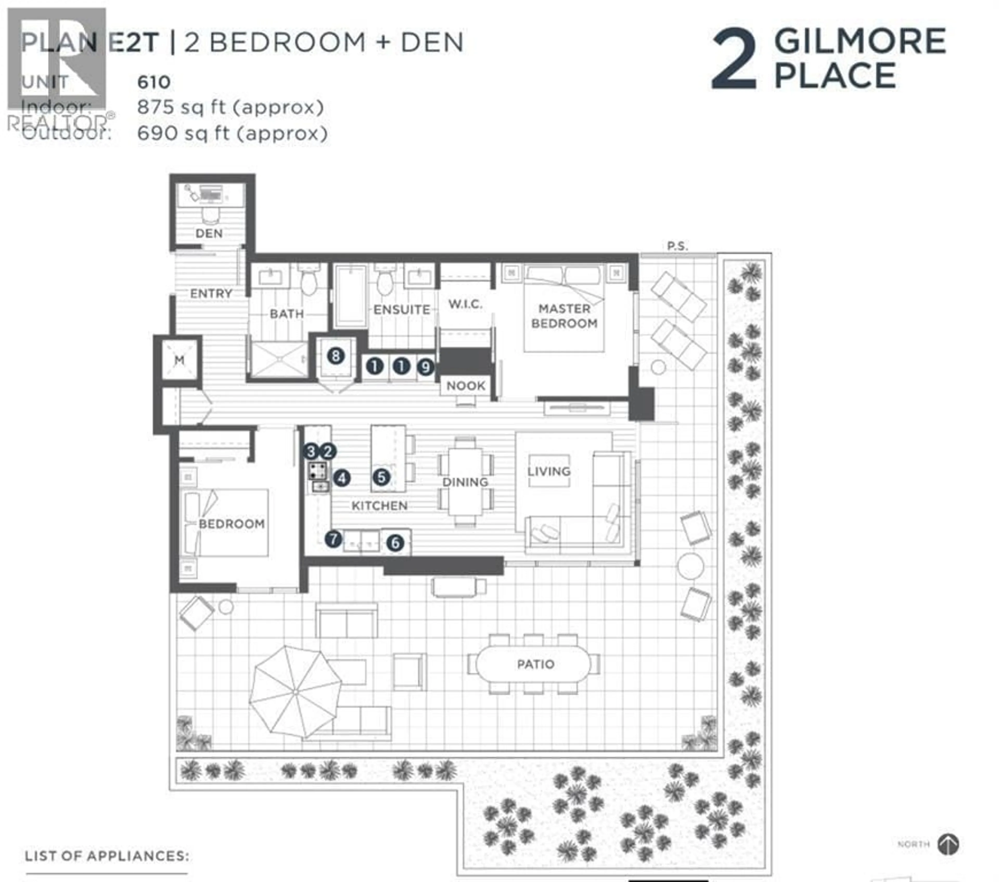 Floor plan for 610 - 2108 GILMORE AVENUE, Burnaby British Columbia V5C0N8