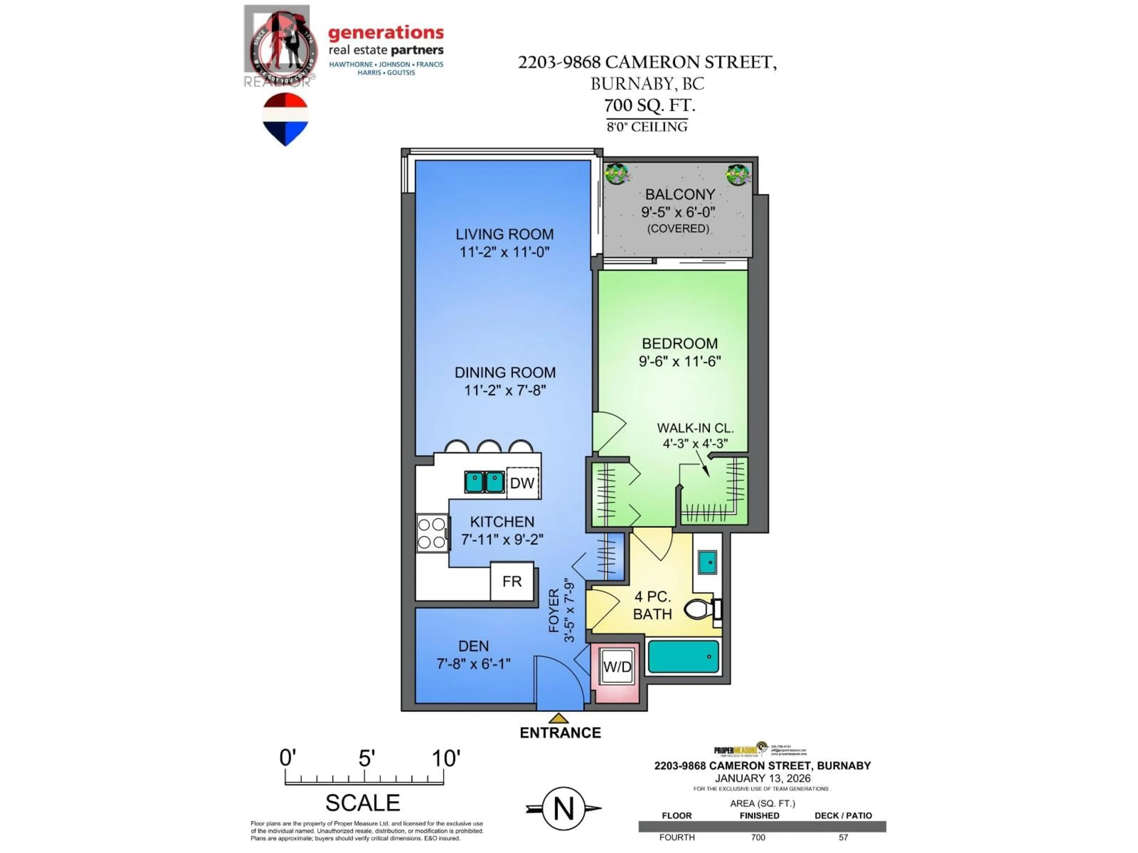 Floor plan for 2203 - 9868 CAMERON STREET, Burnaby British Columbia V3J0A5