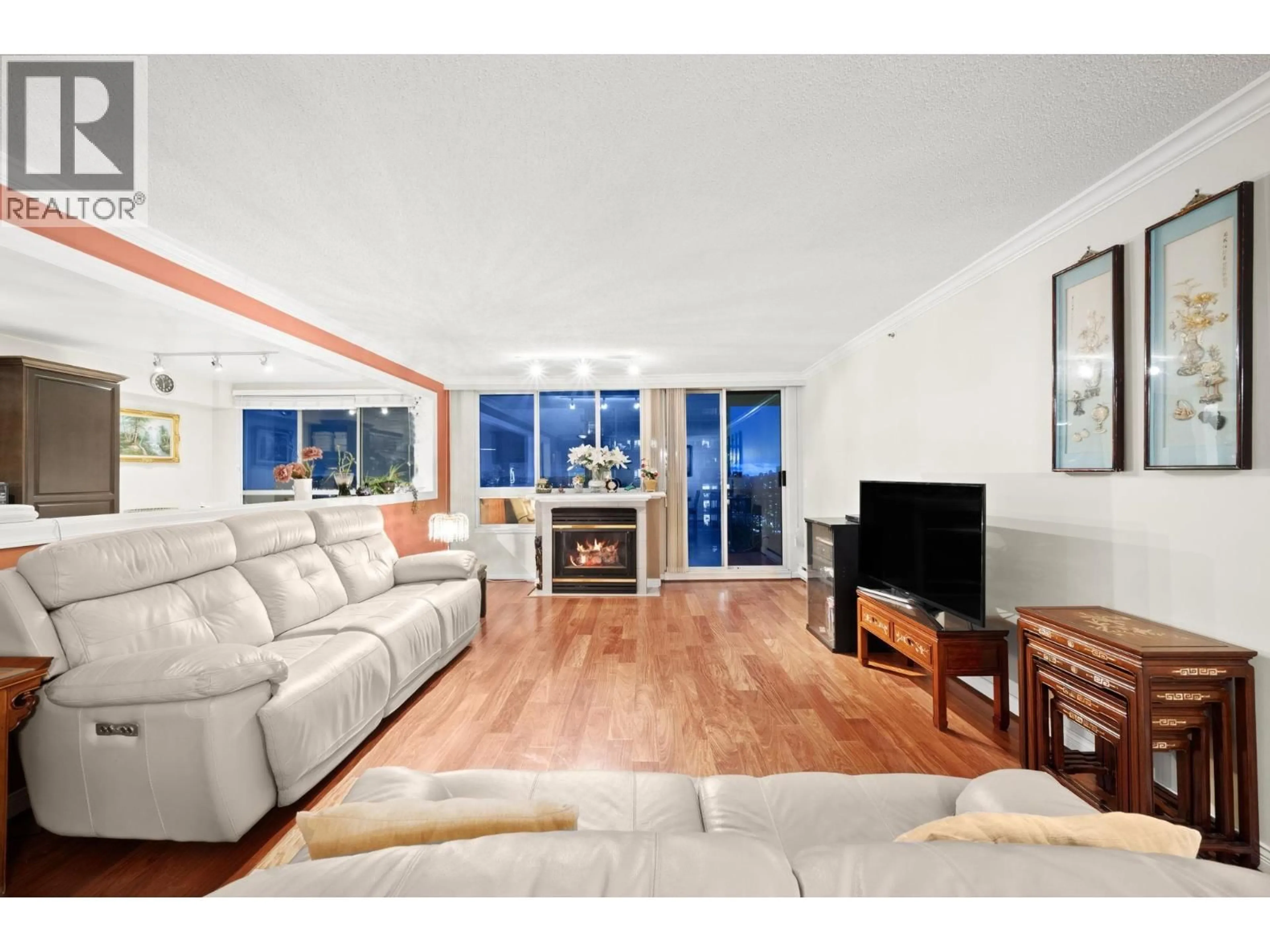 Living room with furniture, wood/laminate floor for 1801 - 555 AUSTIN AVENUE, Coquitlam British Columbia V3K6R8